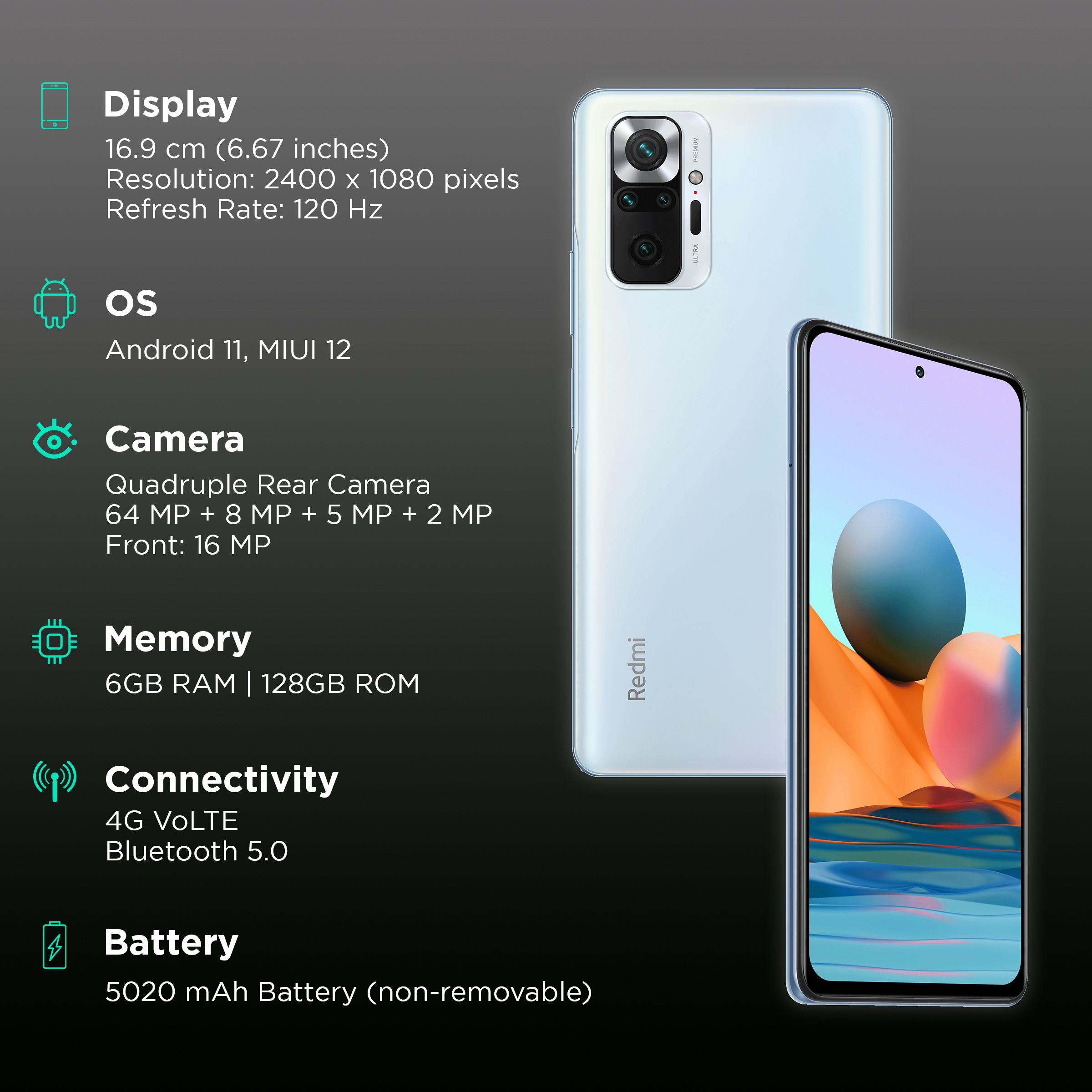 Redmi Note 10 Pro (6GB RAM, 128GB, Glacial Blue) Redmi Note 10 Pro (6GB RAM, 128GB, Glacial Blue)_3