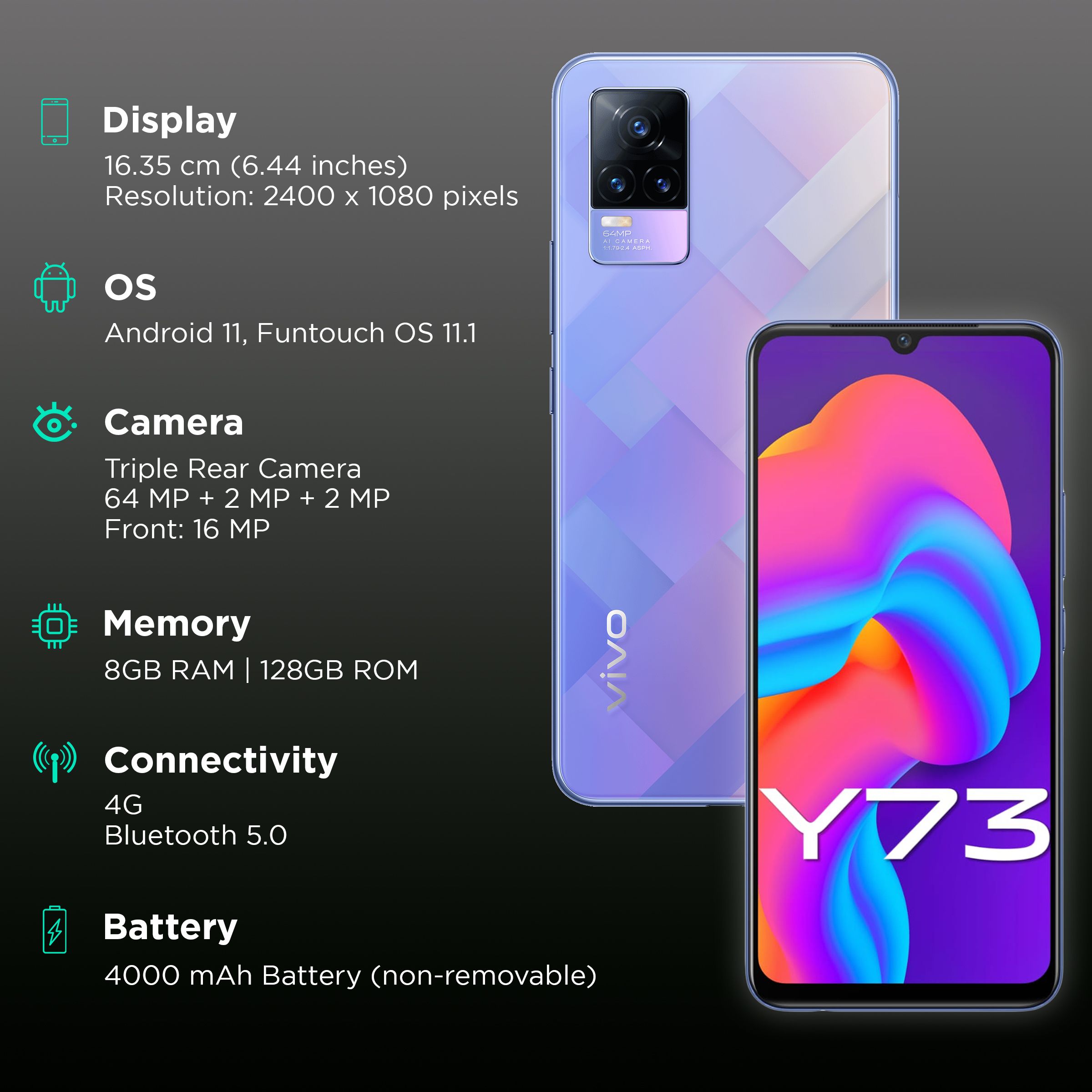 vivo Y73 (8GB RAM, 128GB, Diamond Flare)_3
