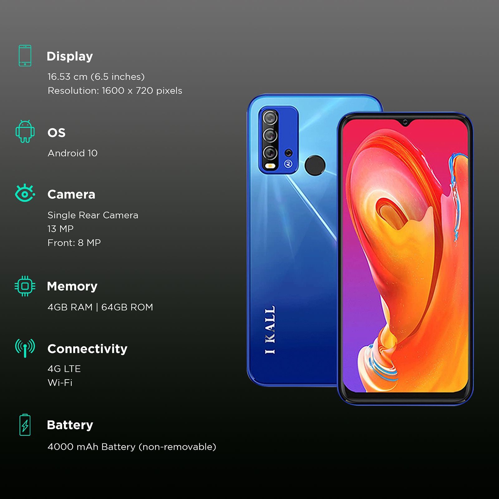 I KALL Z10 (4GB RAM, 64GB, Blue) I KALL Z10 (4GB RAM, 64GB, Blue)_3