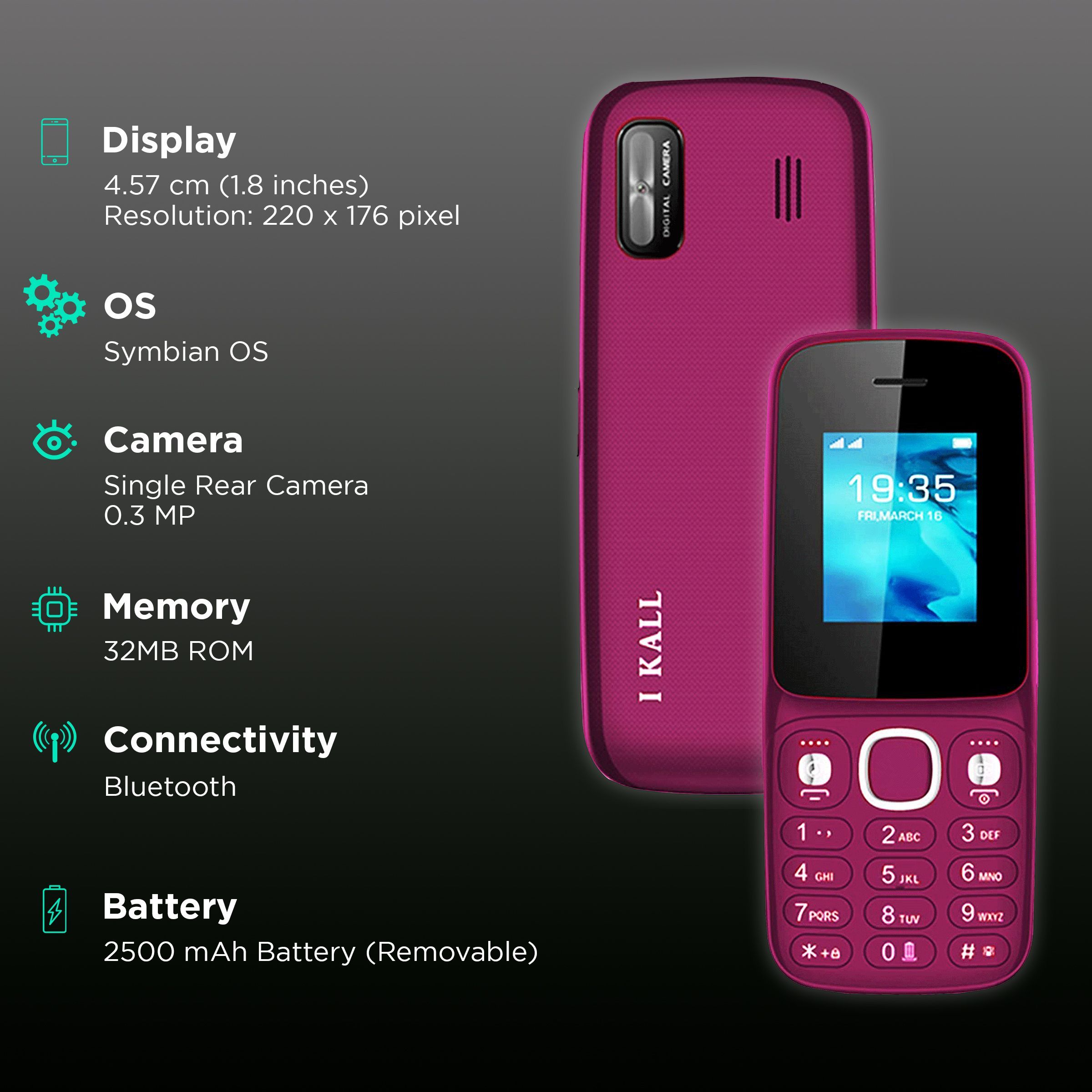 I KALL K11 (32MB, Dual SIM, Rear Camera, Red)_2