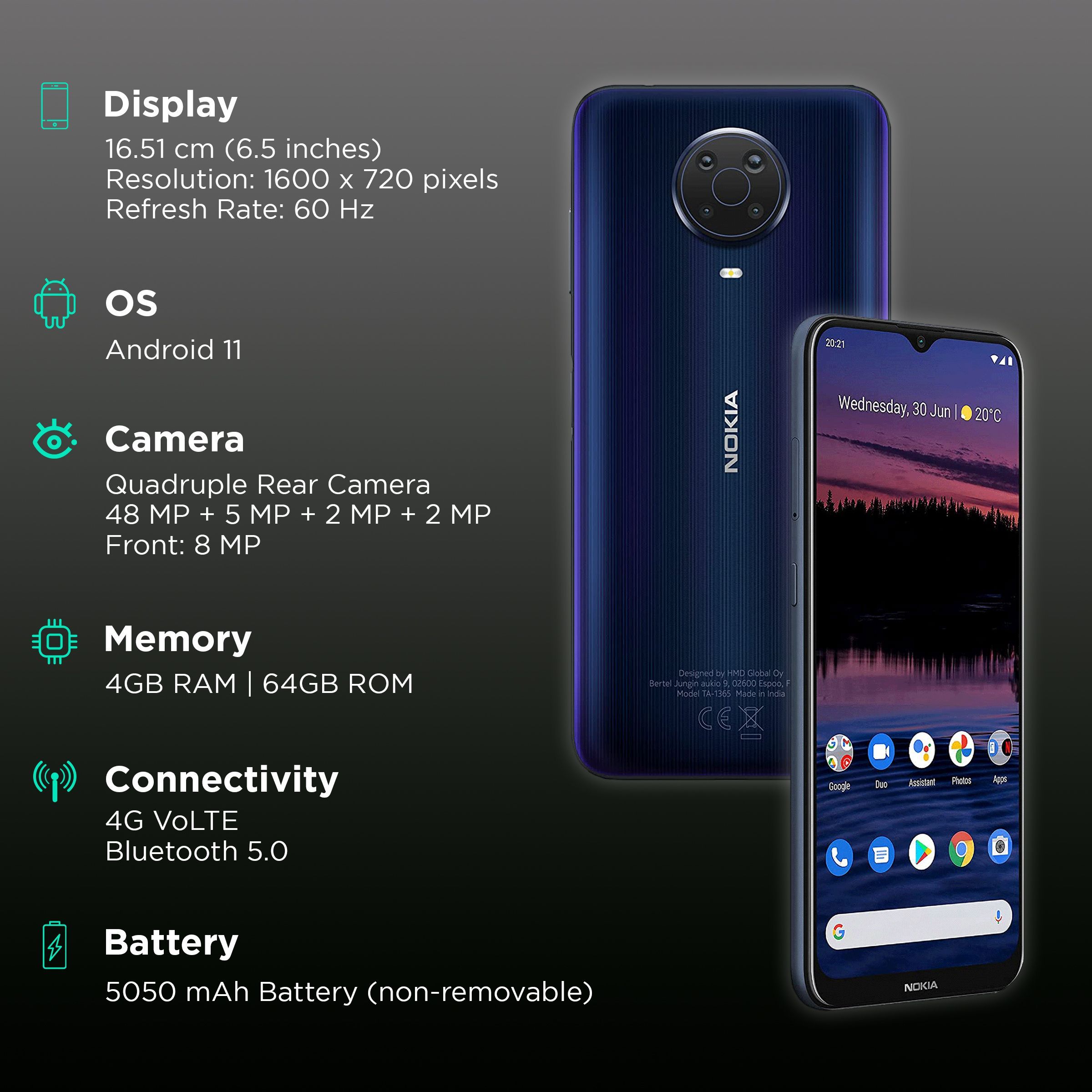 NOKIA G20 (4GB RAM, 64GB, Night)_3