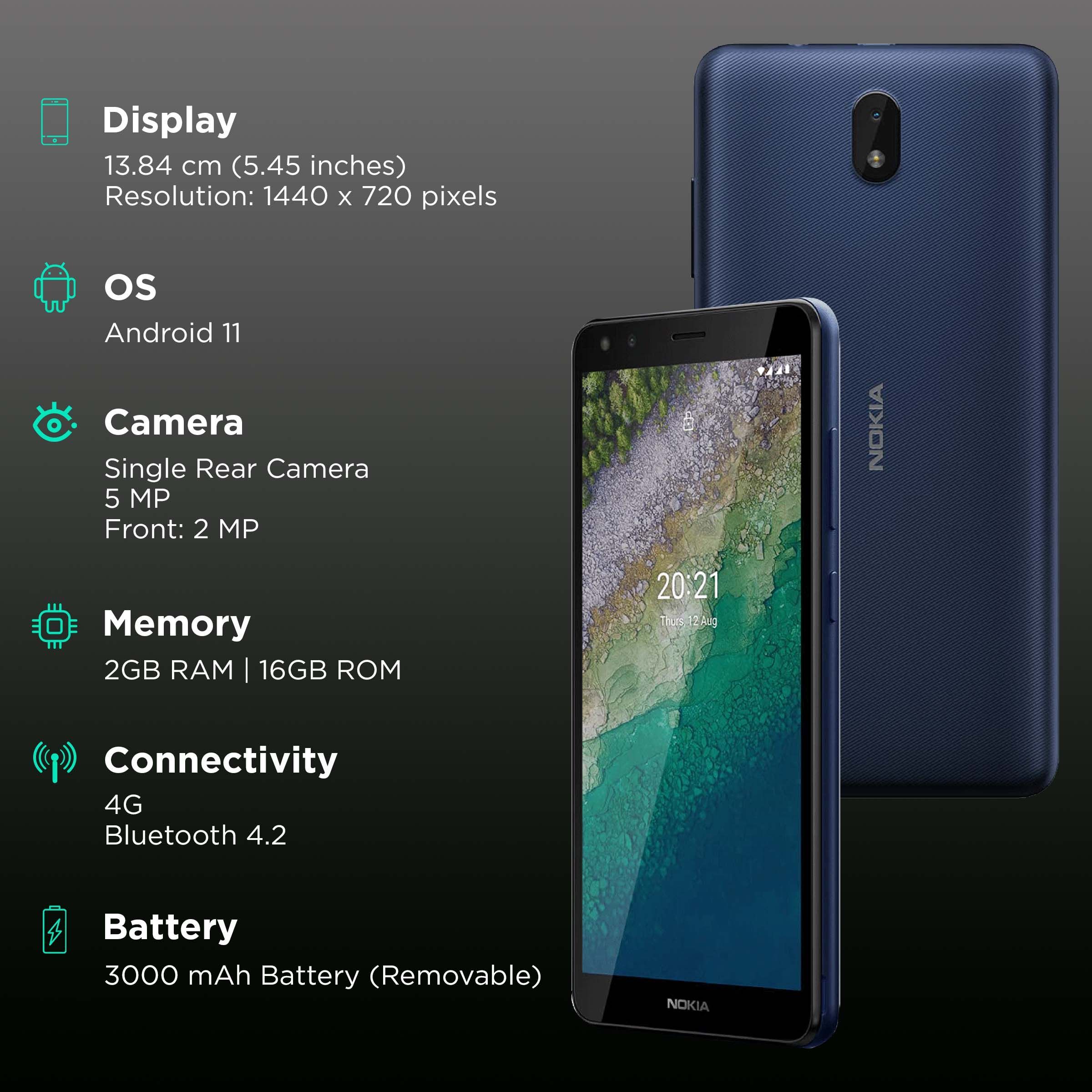 NOKIA C01 Plus (2GB RAM, 16GB, Blue)_3