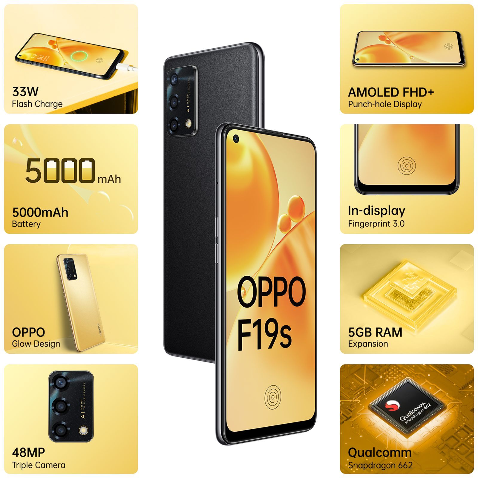 oppo F19s (6GB RAM, 128GB, Glowing Black)_9