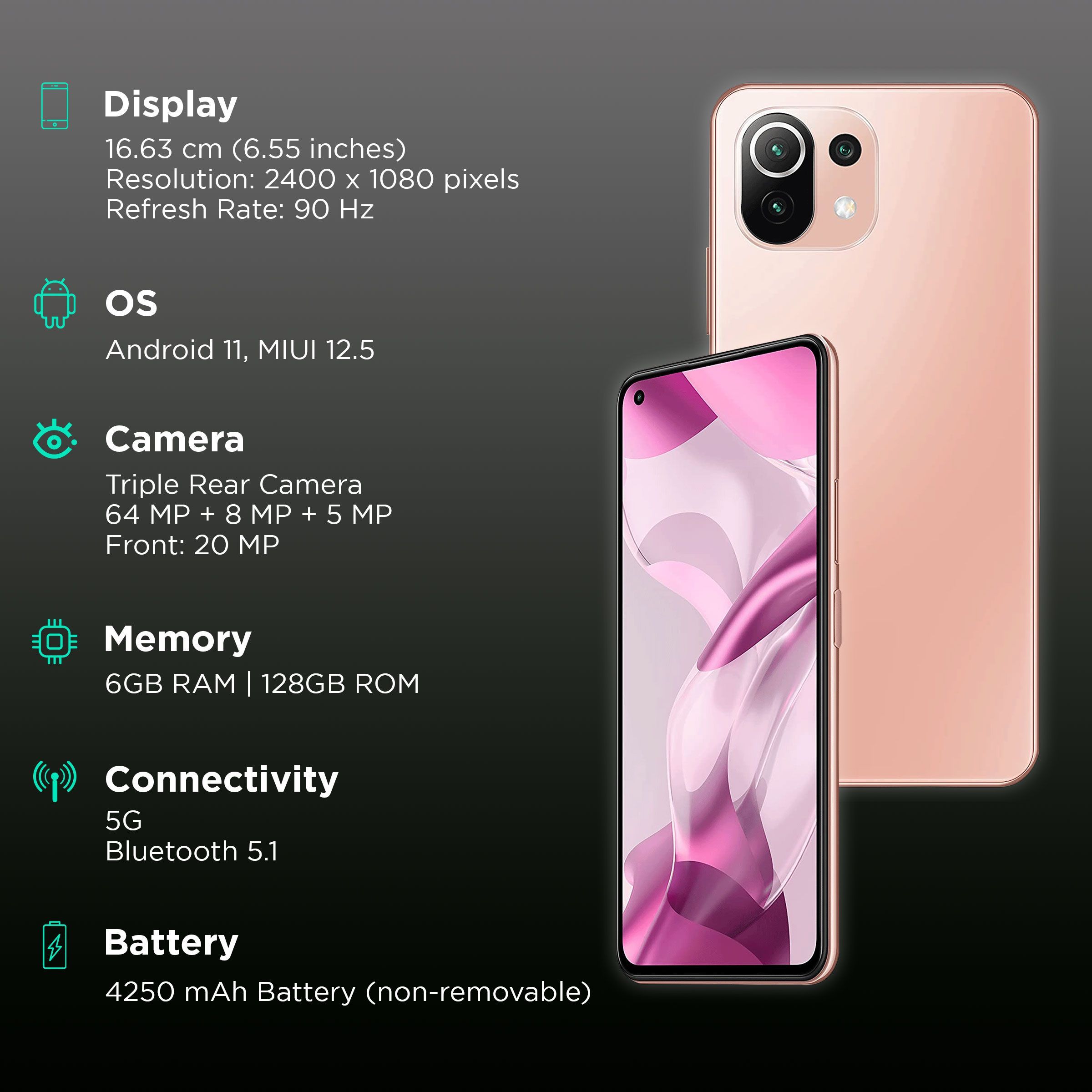 Xiaomi 11 Lite NE 5G (6GB RAM, 128GB, Tuscany Coral)_2