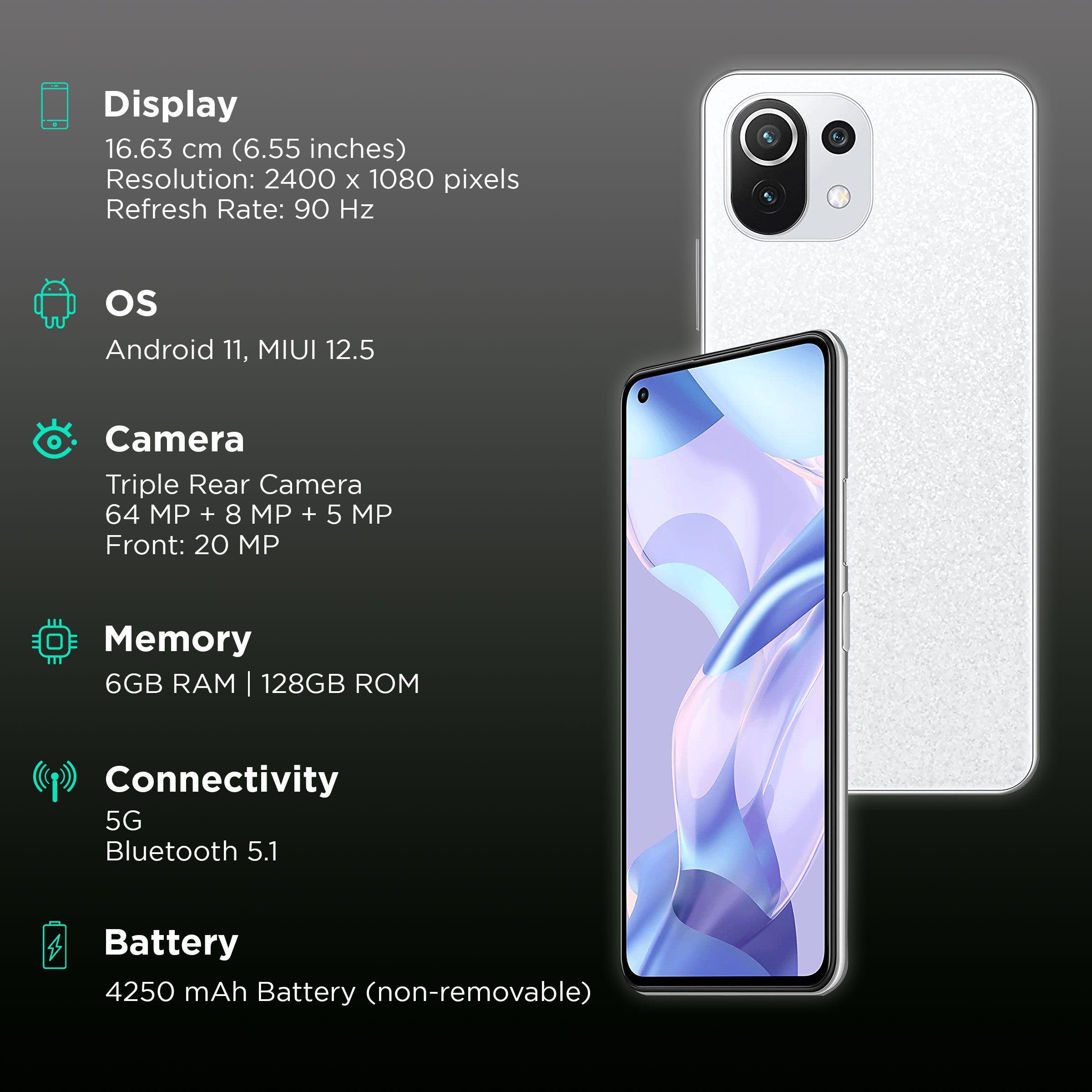 Xiaomi 11 Lite NE 5G (6GB RAM, 128GB, Diamond Dazzle)_2