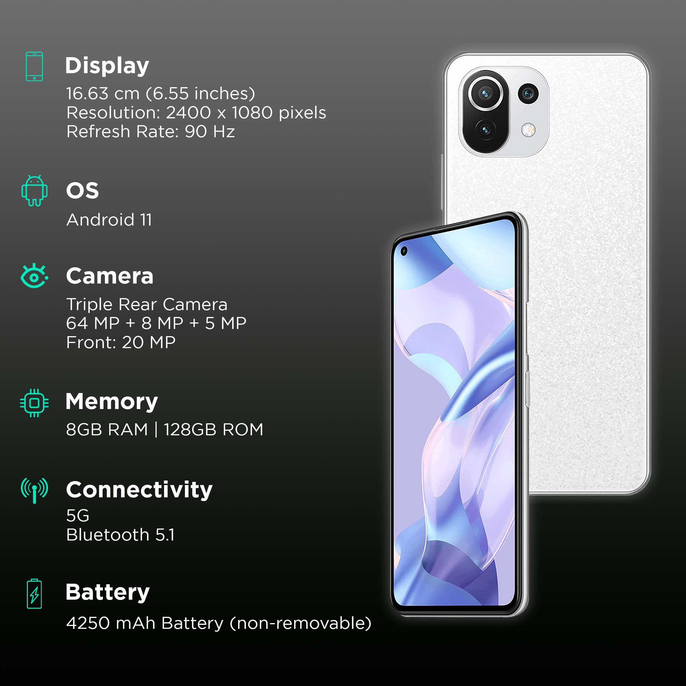 Xiaomi 11 Lite NE 5G (8GB RAM, 128GB, Diamond Dazzle)_2