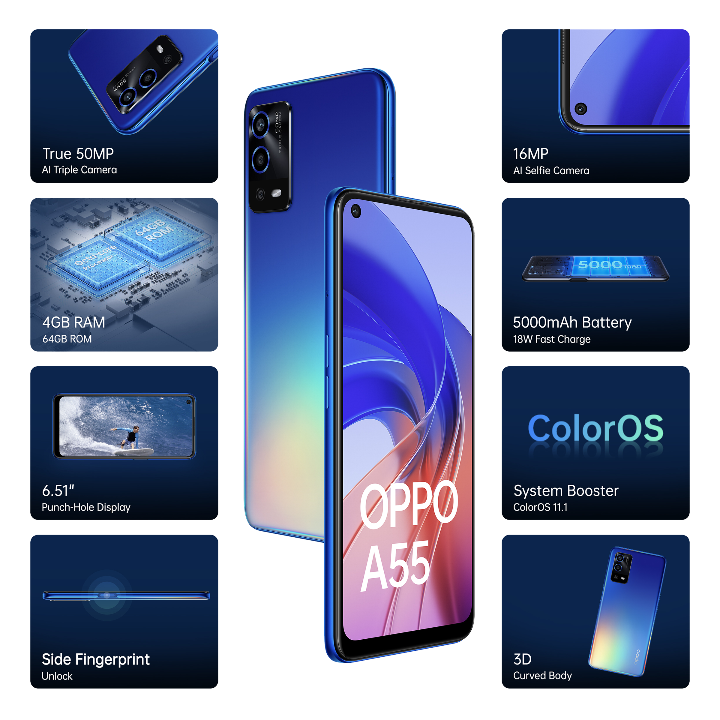 oppo A55 (4GB RAM, 64GB, Rainbow Blue)_11
