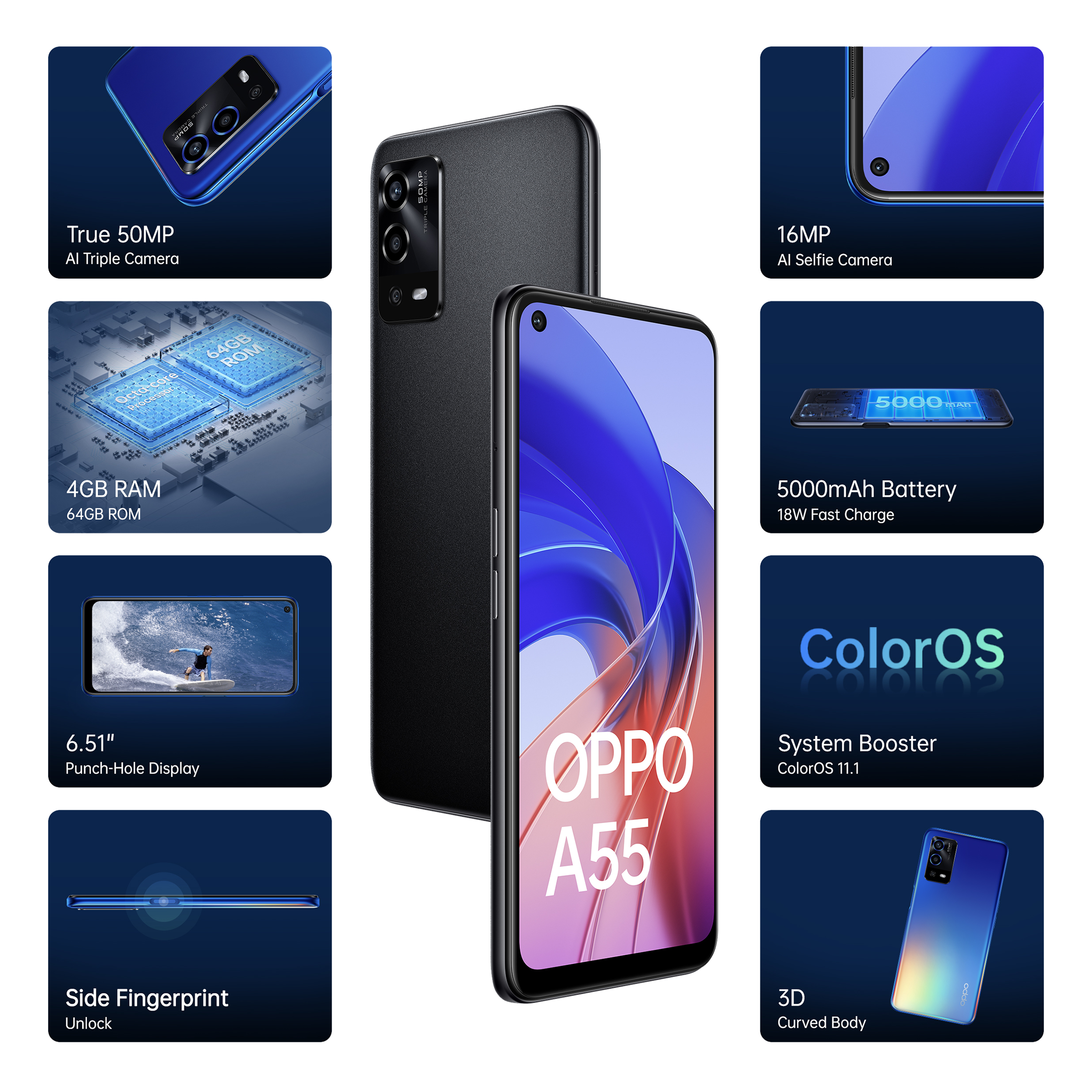 oppo A55 (6GB RAM, 128GB, Starry Black)_11
