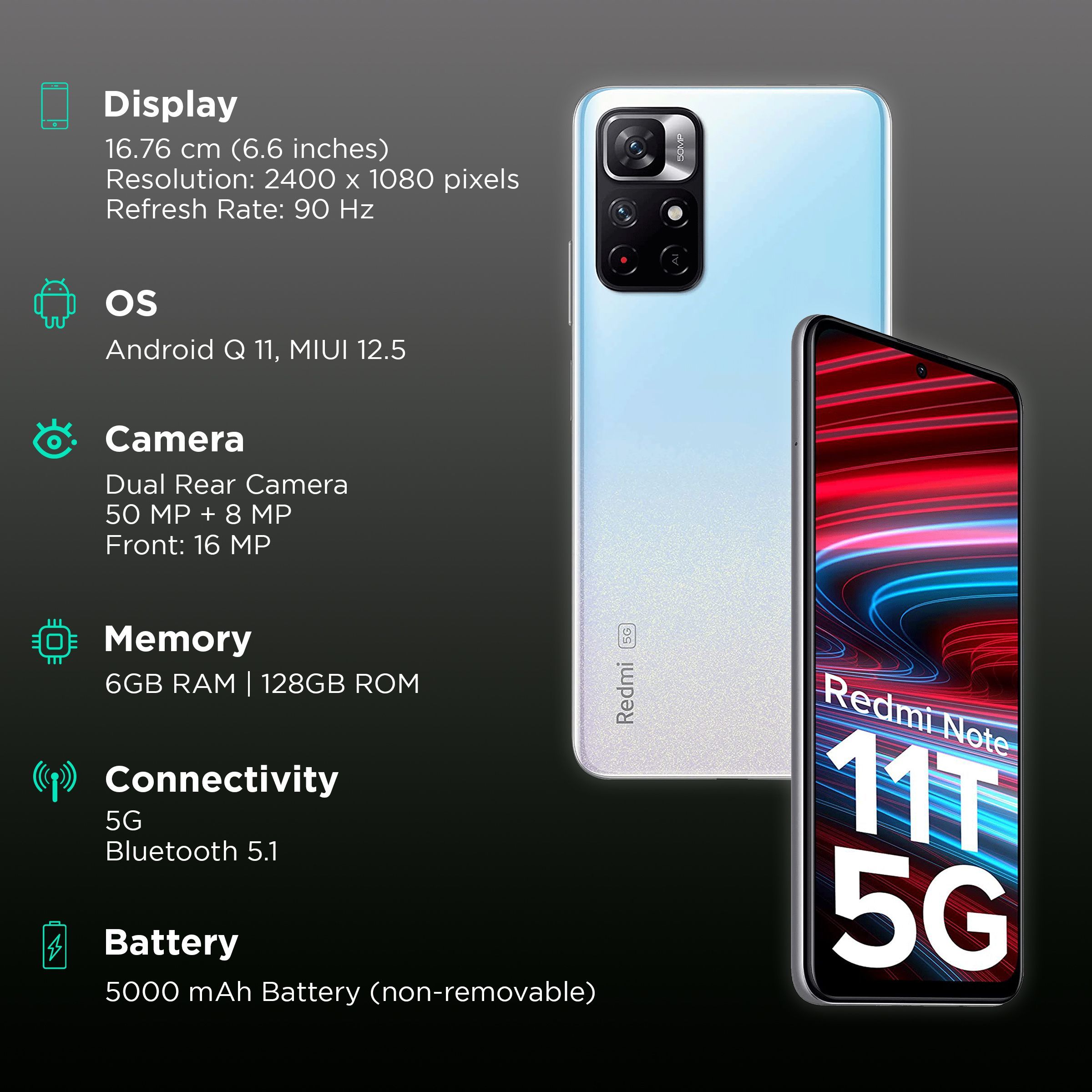 Redmi Note 11T 5G (6GB RAM, 128GB, Star White)_3