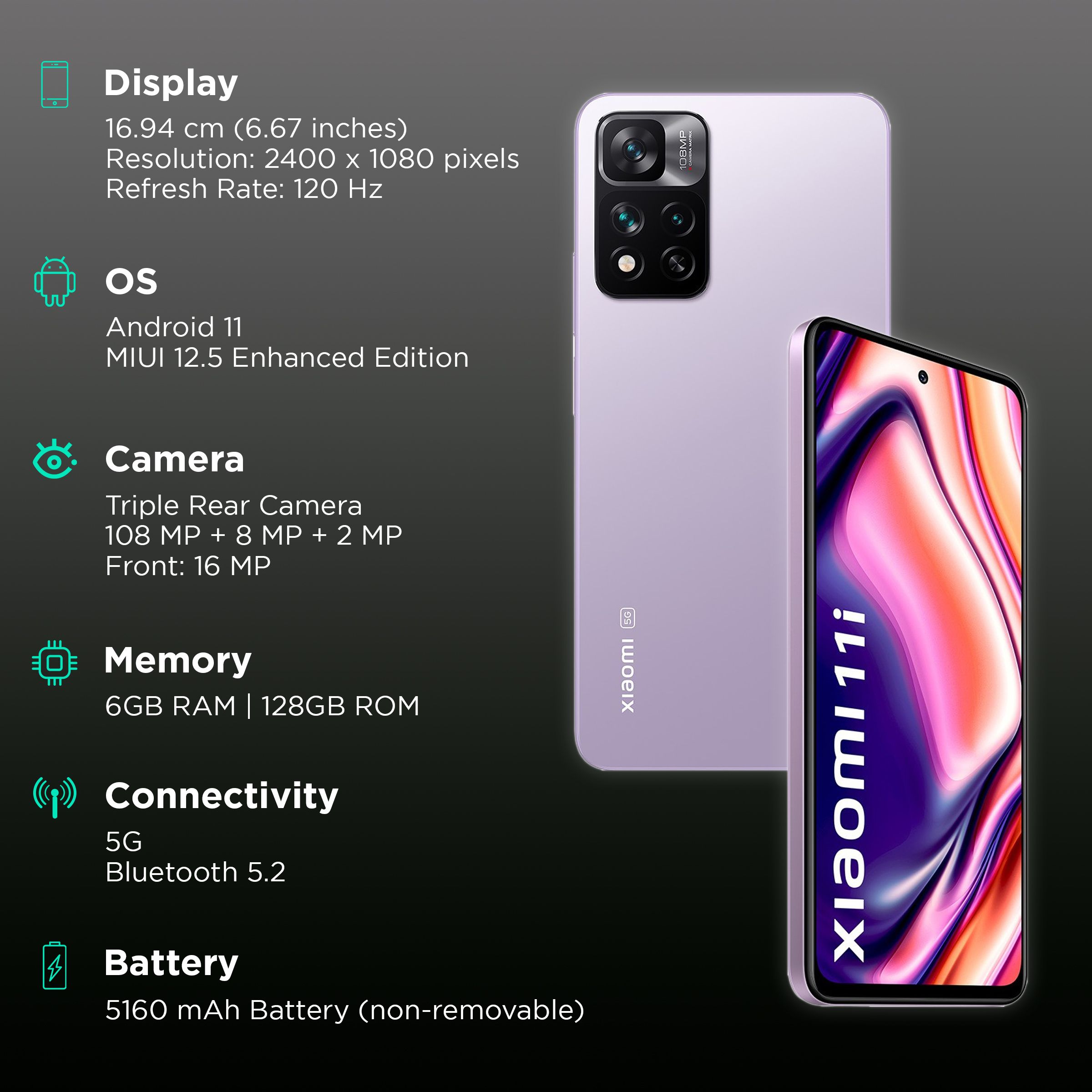 Xiaomi 11i 5G (6GB RAM, 128GB, Purple Mist)_3