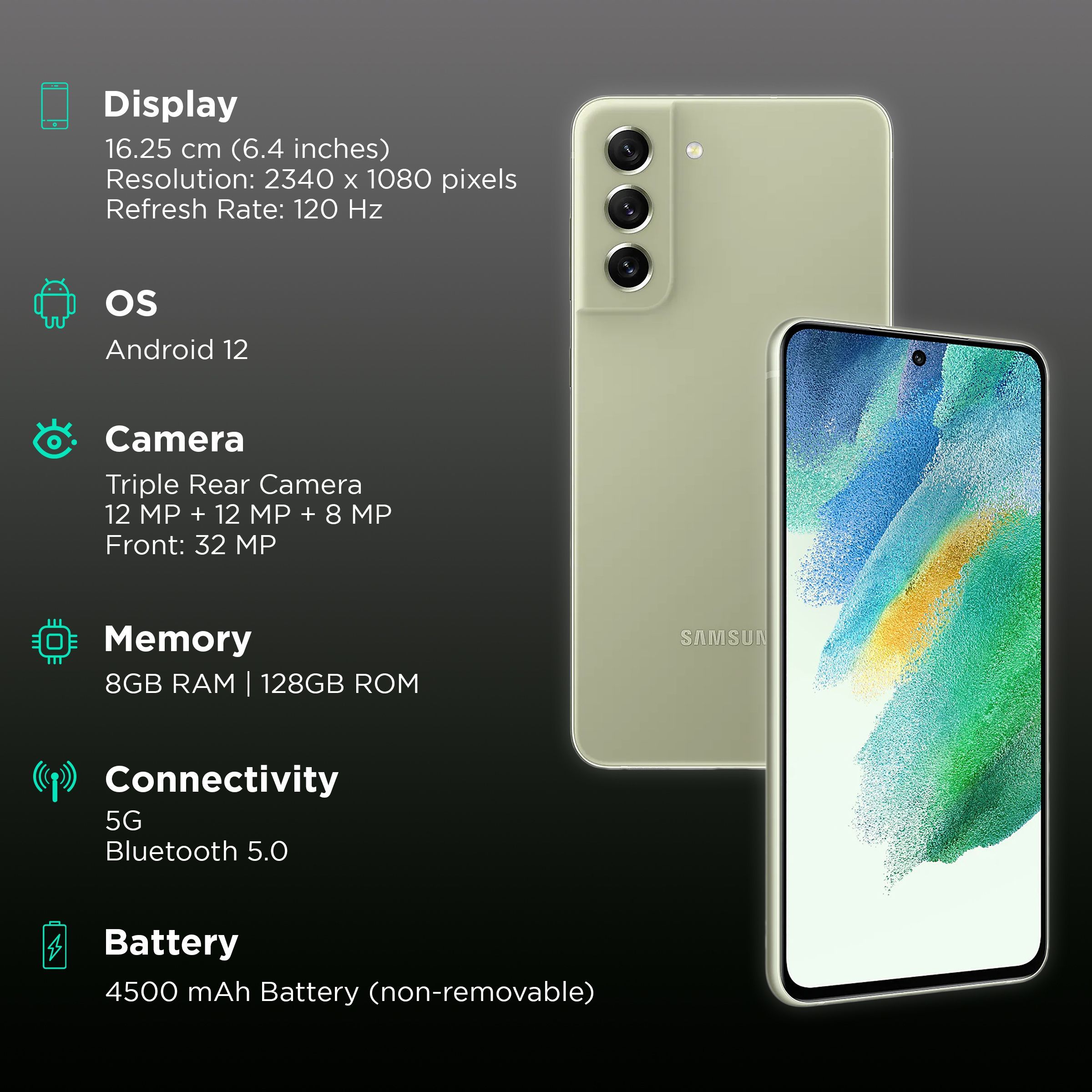 SAMSUNG Galaxy S21 FE 5G (8GB RAM, 128GB, Olive)_3