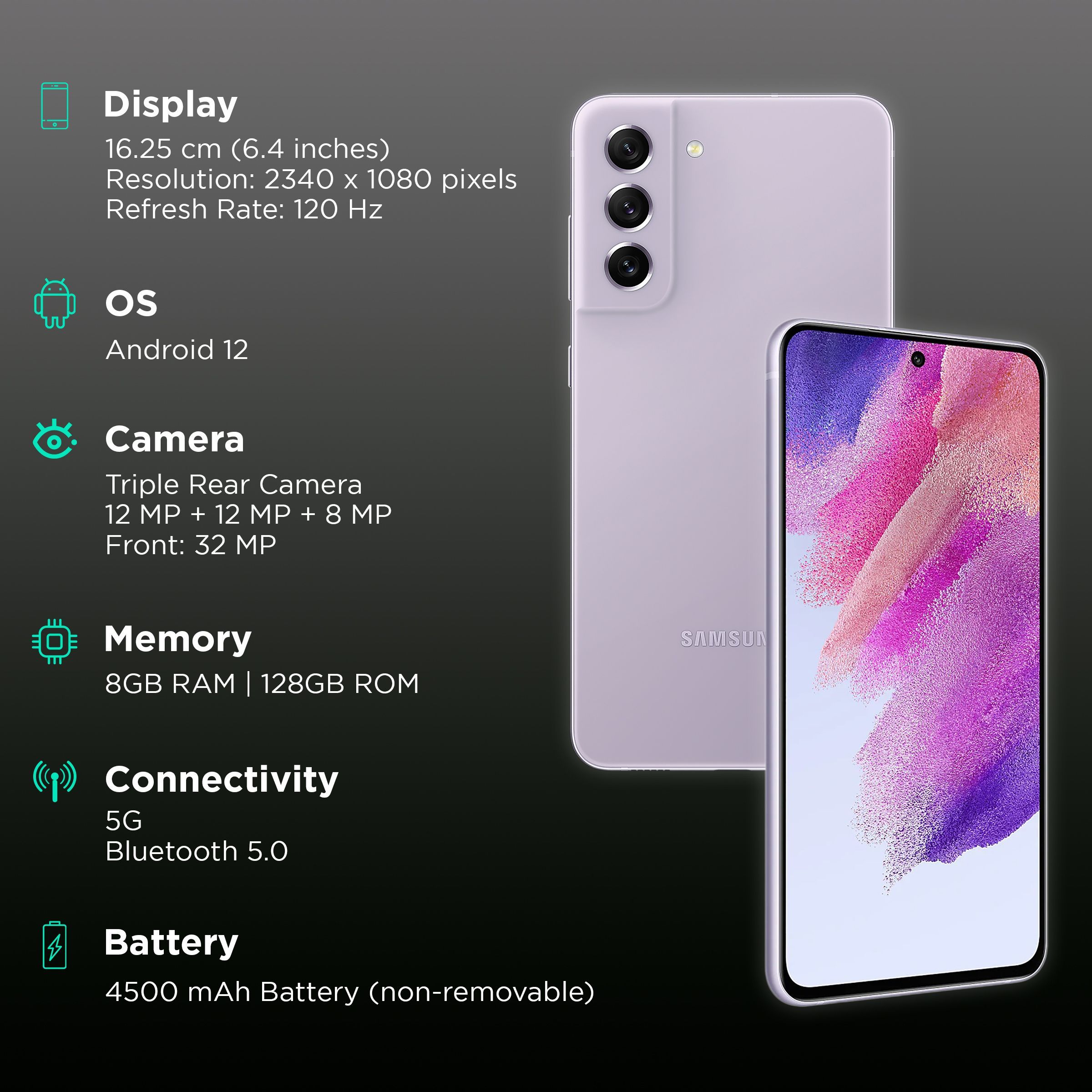 SAMSUNG Galaxy S21 FE 5G (8GB RAM, 128GB, Lavender)_3