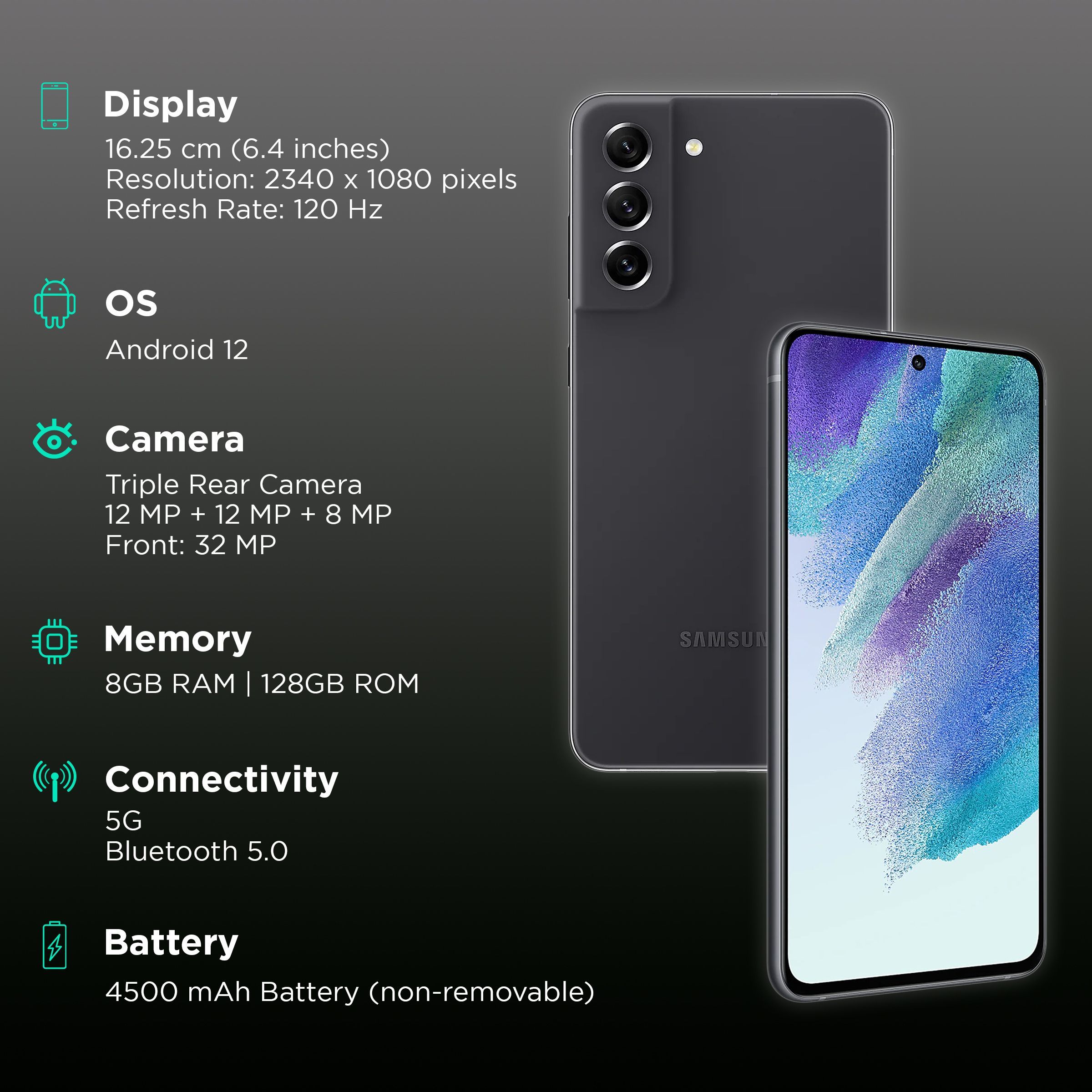 SAMSUNG Galaxy S21 FE 5G (8GB RAM, 128GB, Graphite)_3