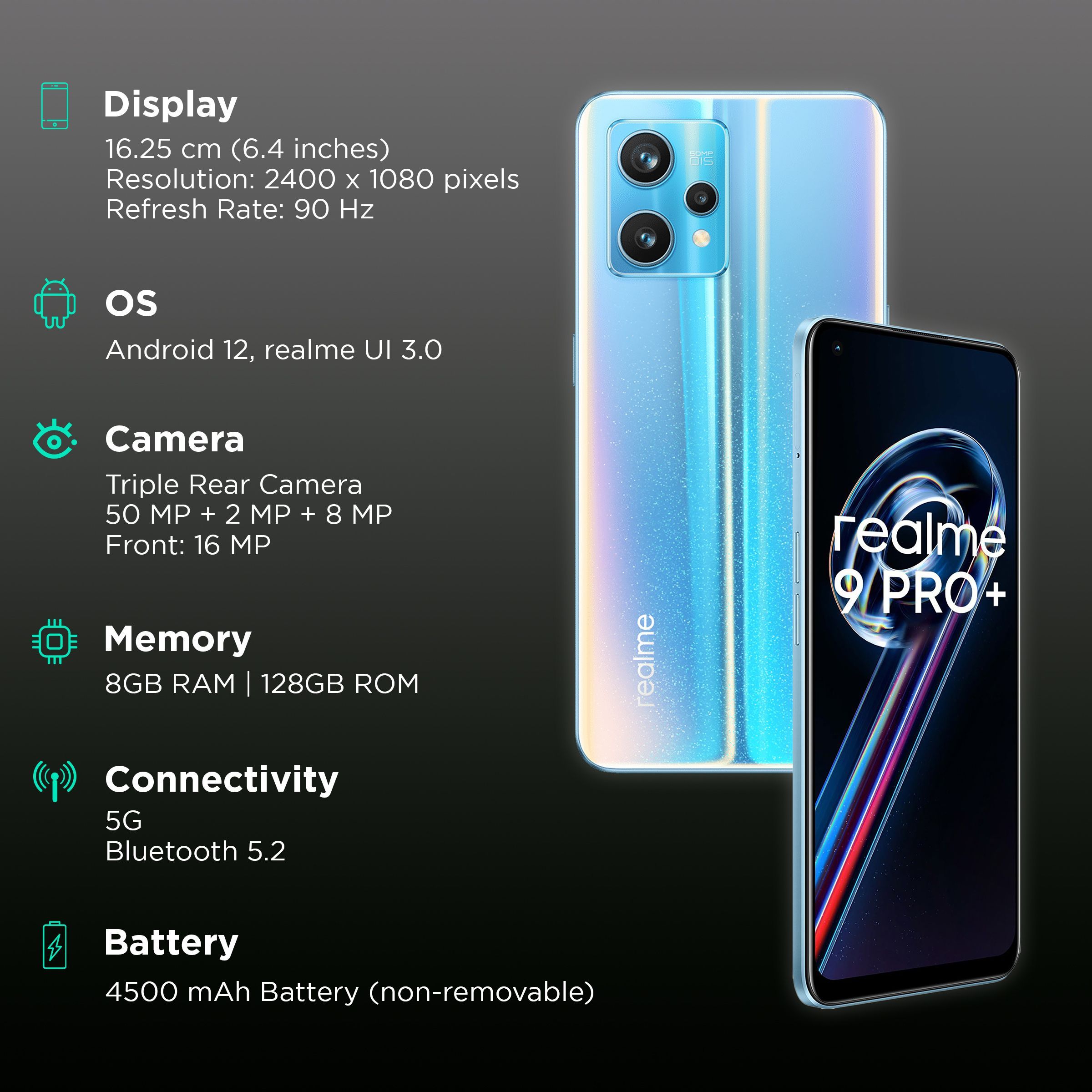 realme 9 Pro+ 5G (8GB RAM, 128GB, Sunrise Blue)_3