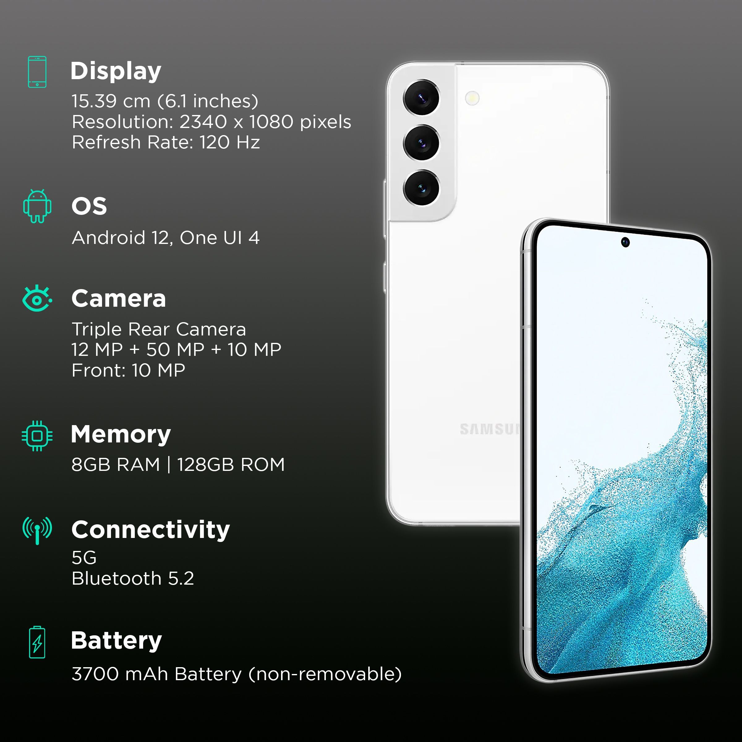 SAMSUNG Galaxy S22 5G (8GB RAM, 128GB, Phantom White) SAMSUNG Galaxy S22 5G (8GB RAM, 128GB, Phantom White)_3