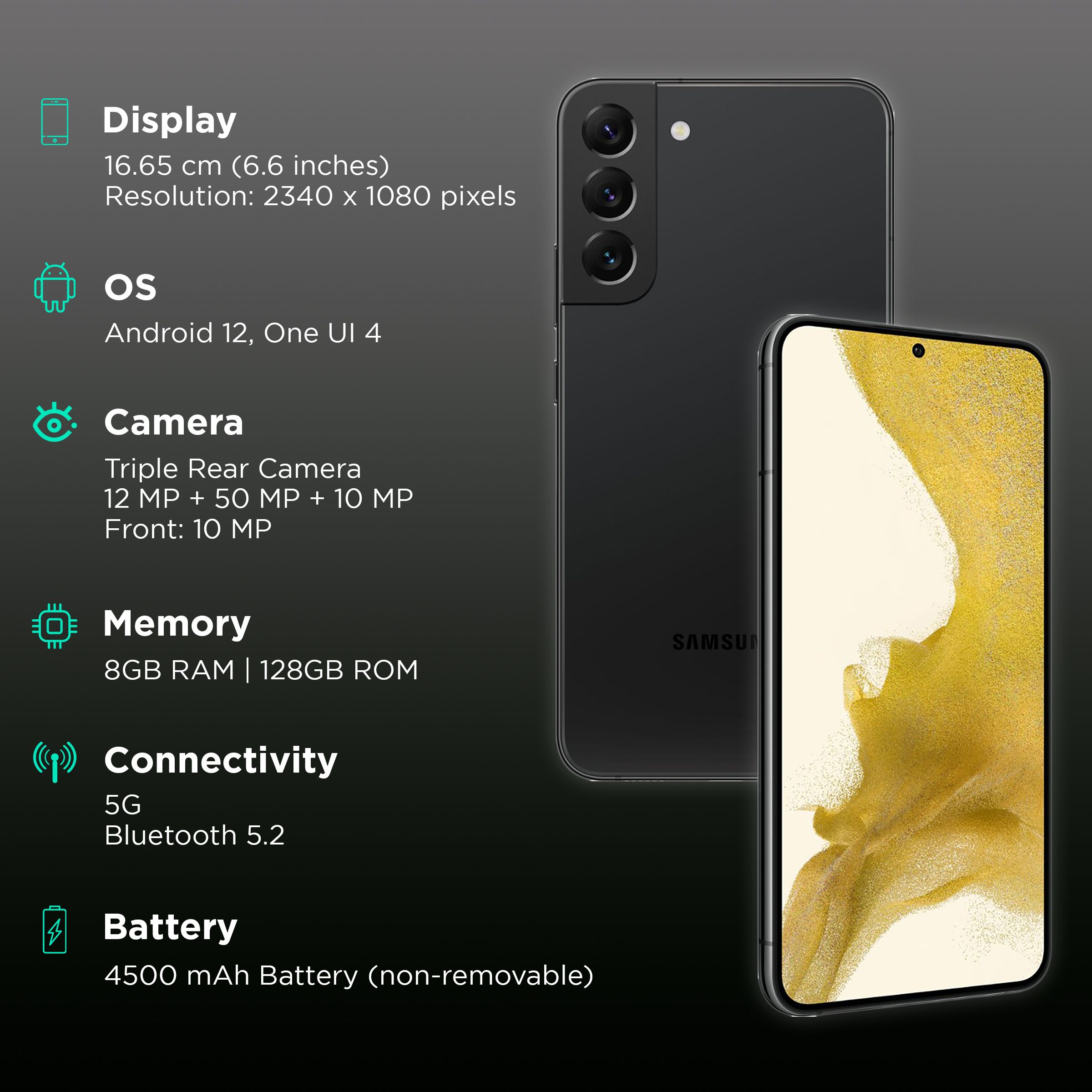 SAMSUNG Galaxy S22+ 5G (8GB RAM, 128GB, Phantom Black)_3