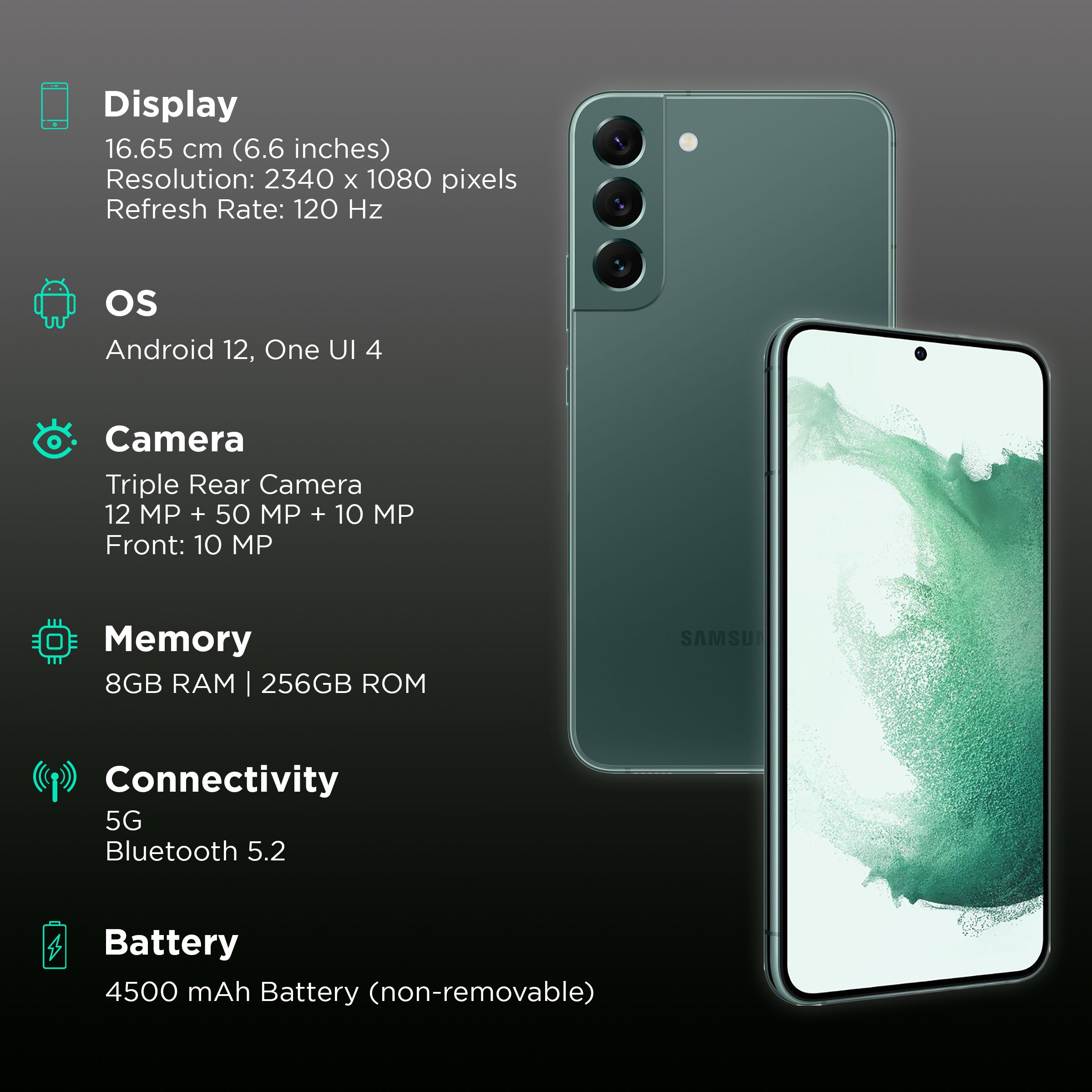 SAMSUNG Galaxy S22+ 5G (8GB RAM, 256GB, Green)_3