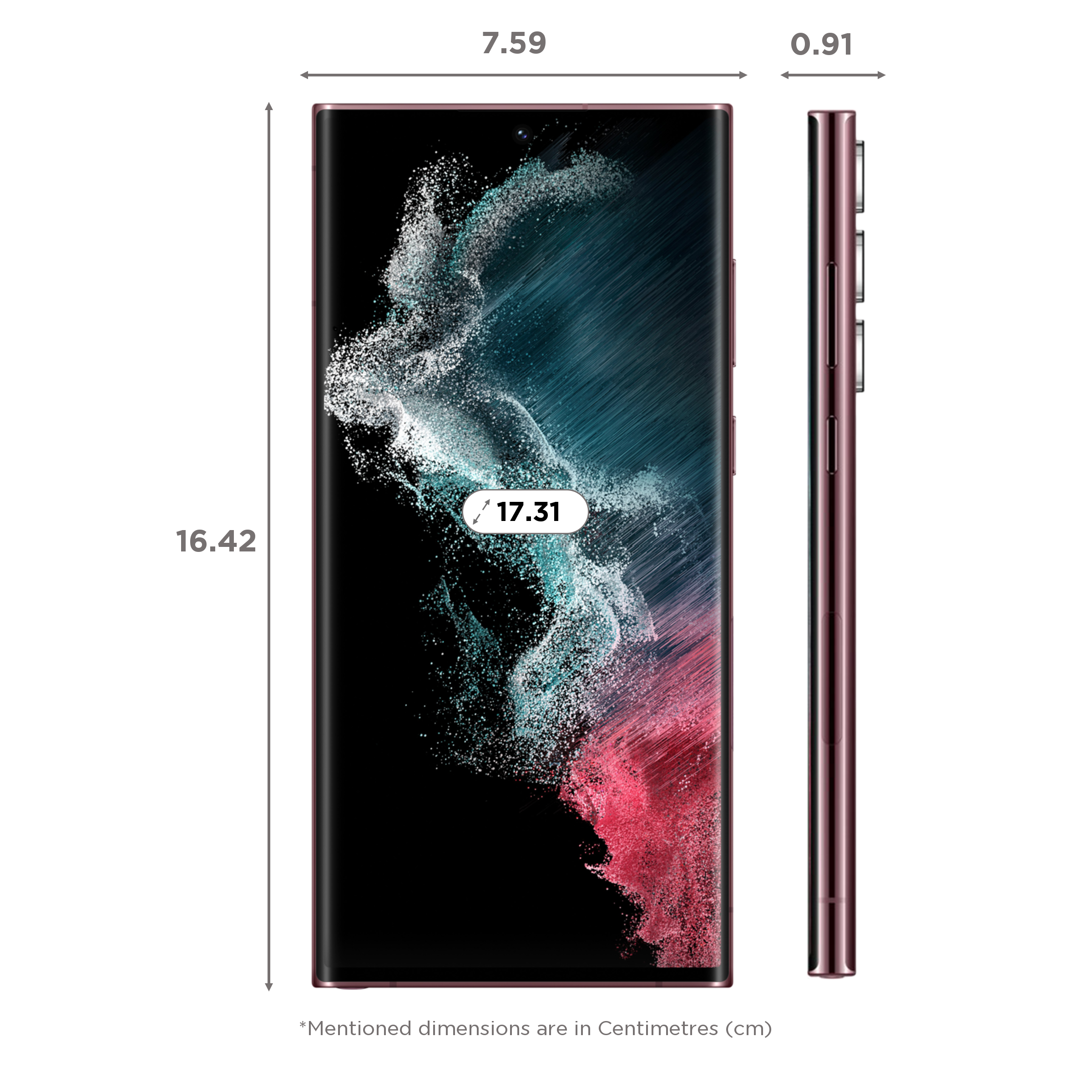 SAMSUNG Galaxy S22 Ultra 5G (12GB RAM, 256GB, Burgundy)_2