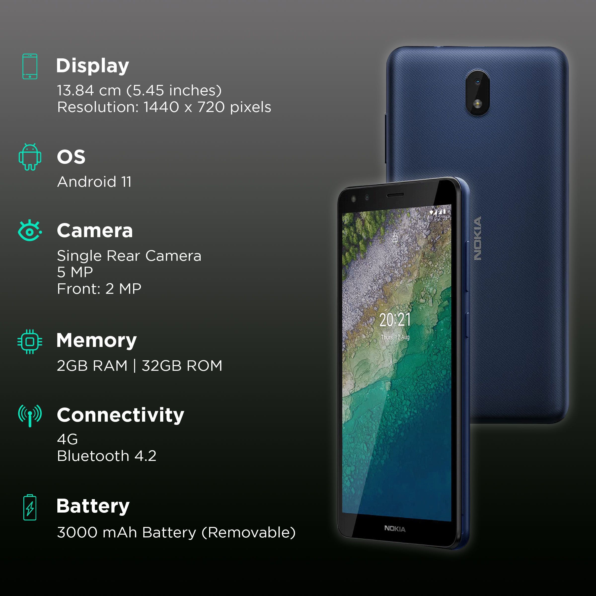 NOKIA C01 Plus (2GB RAM, 32GB, Blue)_3