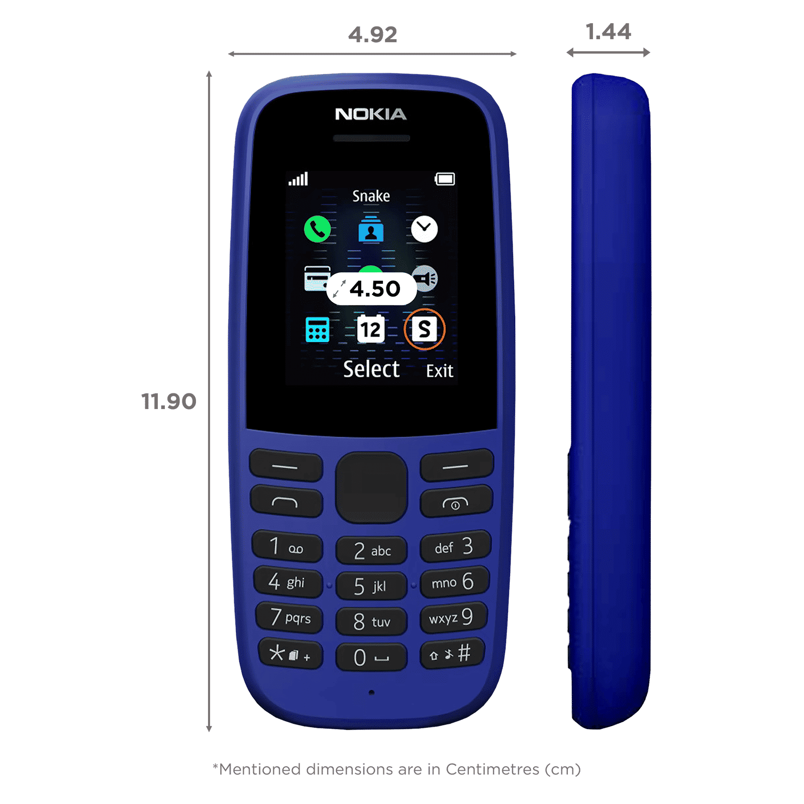 NOKIA 105 12ASTL21A01 (4MB, Dual SIM, FM Radio, Blue) NOKIA 105 12ASTL21A01 (4MB, Dual SIM, FM Radio, Blue)_2