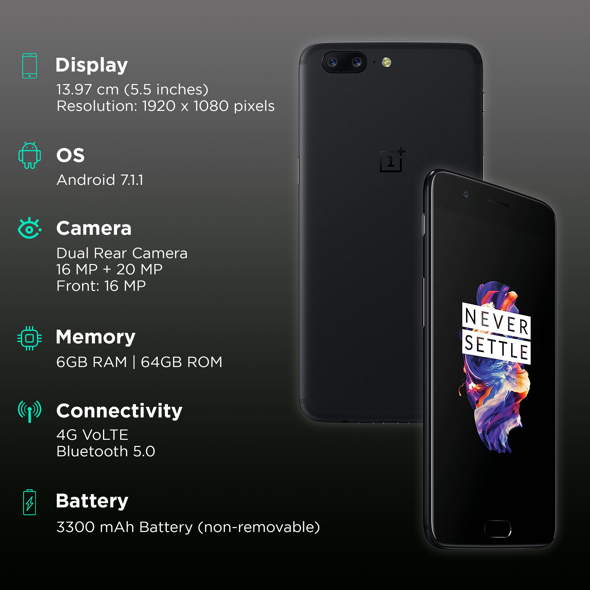 Refurbished OnePlus 5 (6GB RAM, 64GB, Midnight Black) Refurbished OnePlus 5 (6GB RAM, 64GB, Midnight Black)_4