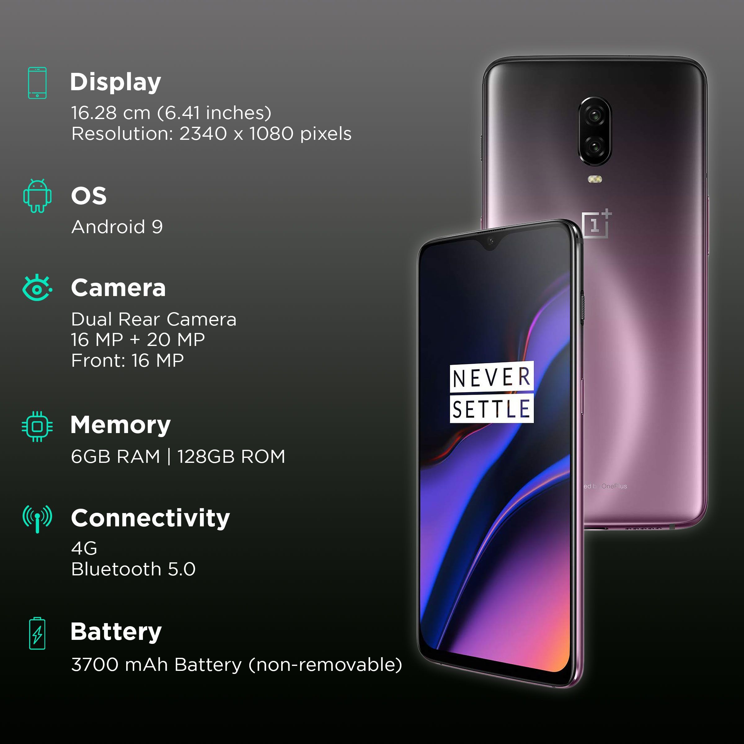 Refurbished OnePlus 6T (6GB RAM, 128GB, Thunder Purple)_4