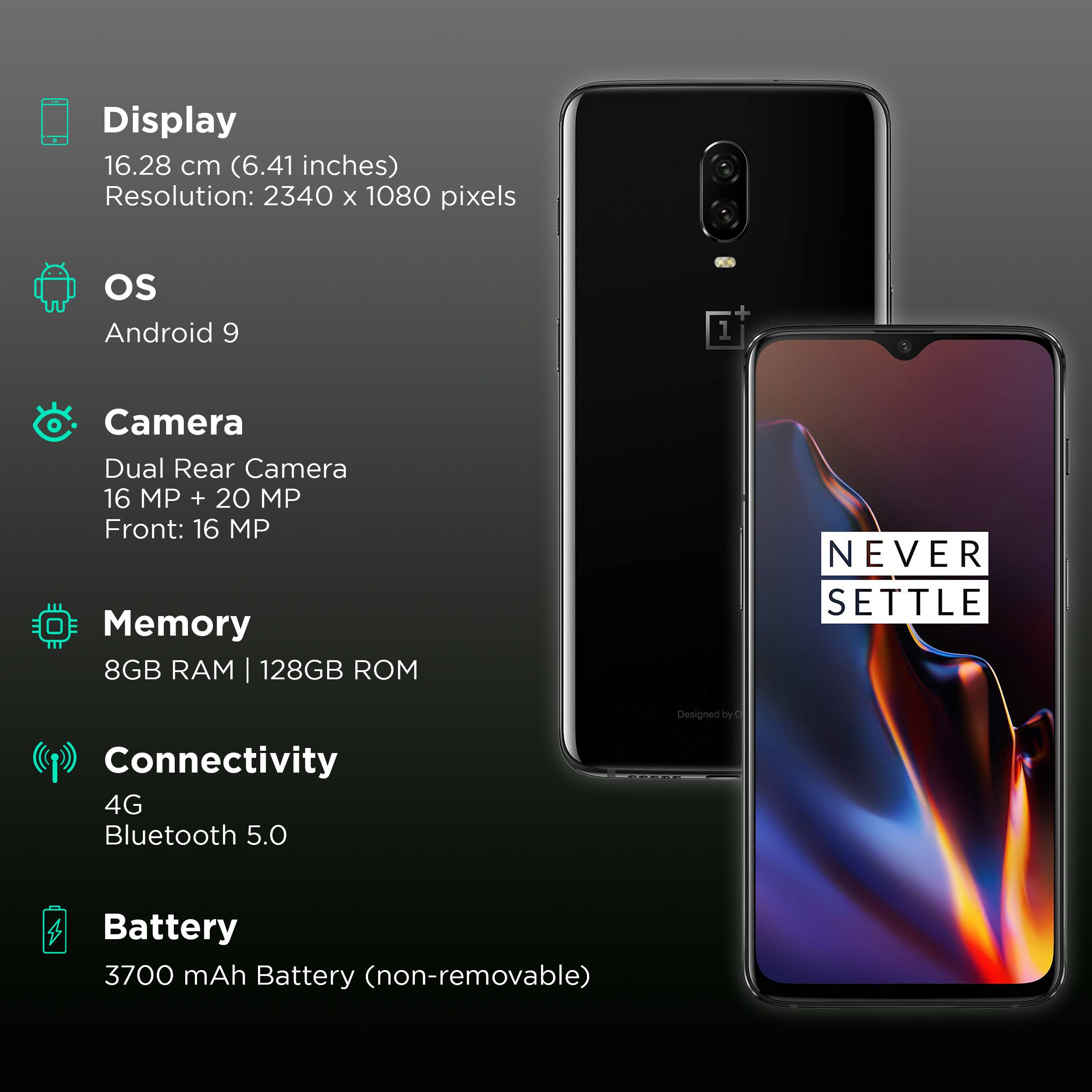 Refurbished OnePlus 6T (8GB RAM, 128GB, Black)_4