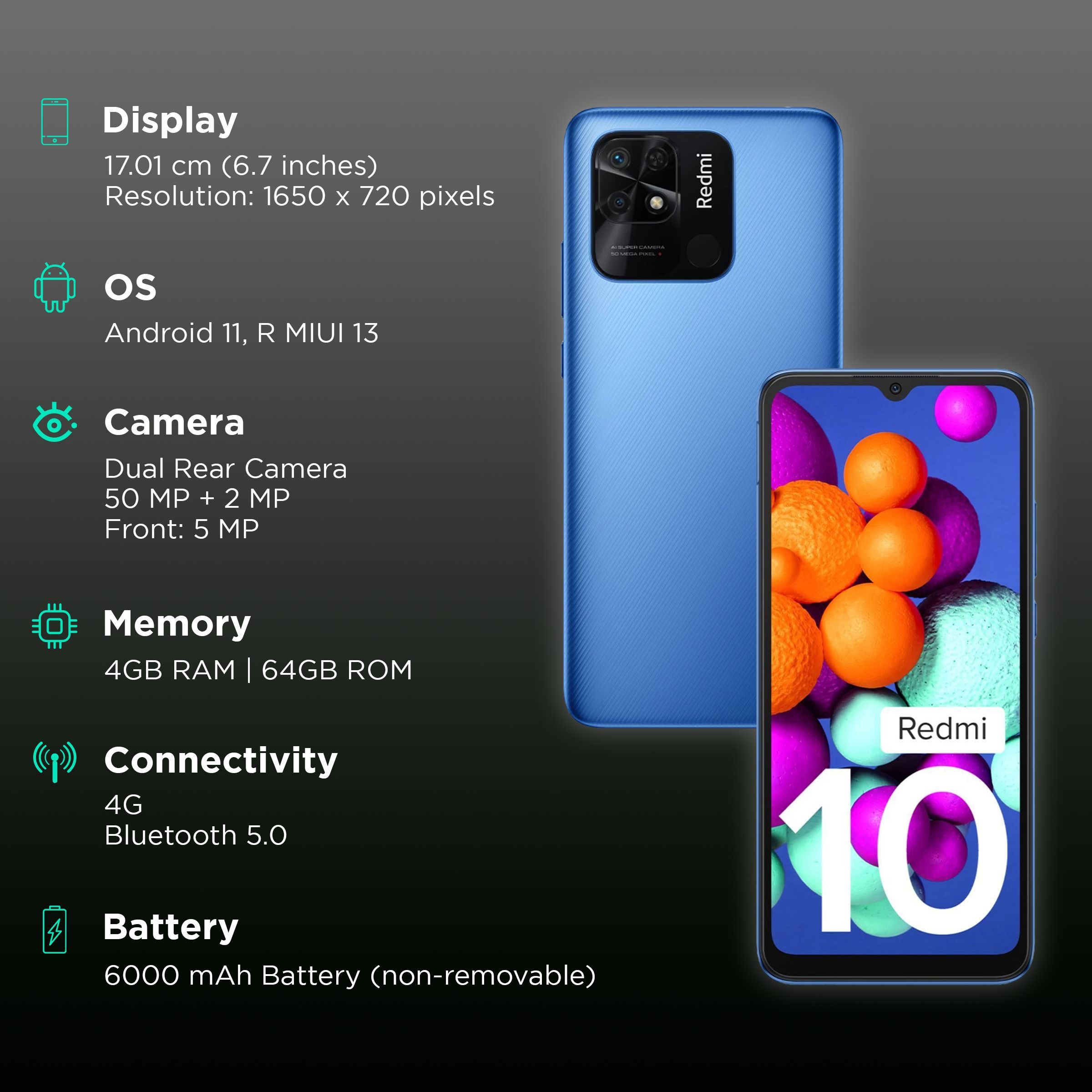 Redmi 10 (4GB RAM, 64GB, Pacific Blue)_2