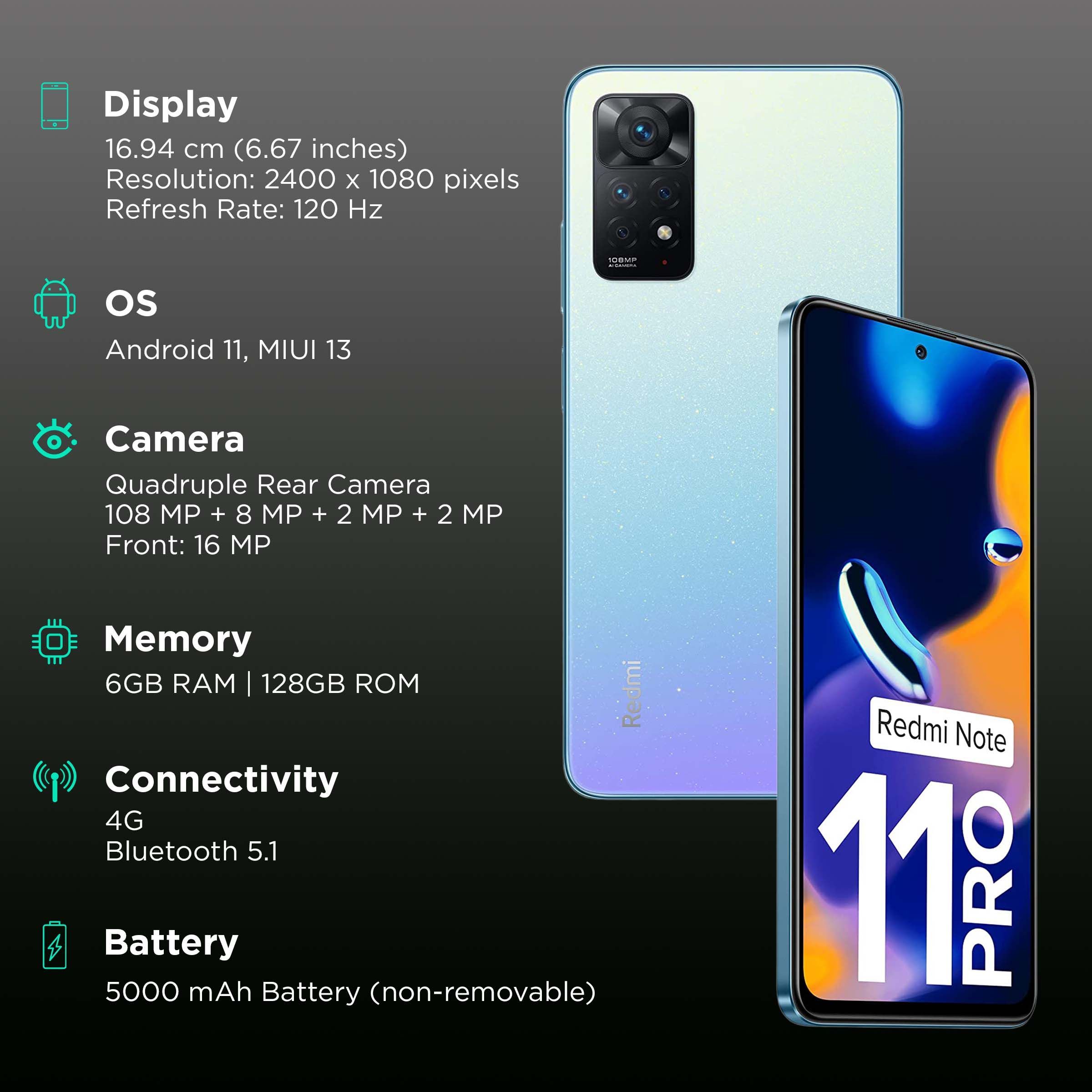 Redmi Note 11 Pro (6GB RAM, 128GB, Star Blue) Redmi Note 11 Pro (6GB RAM, 128GB, Star Blue)_3