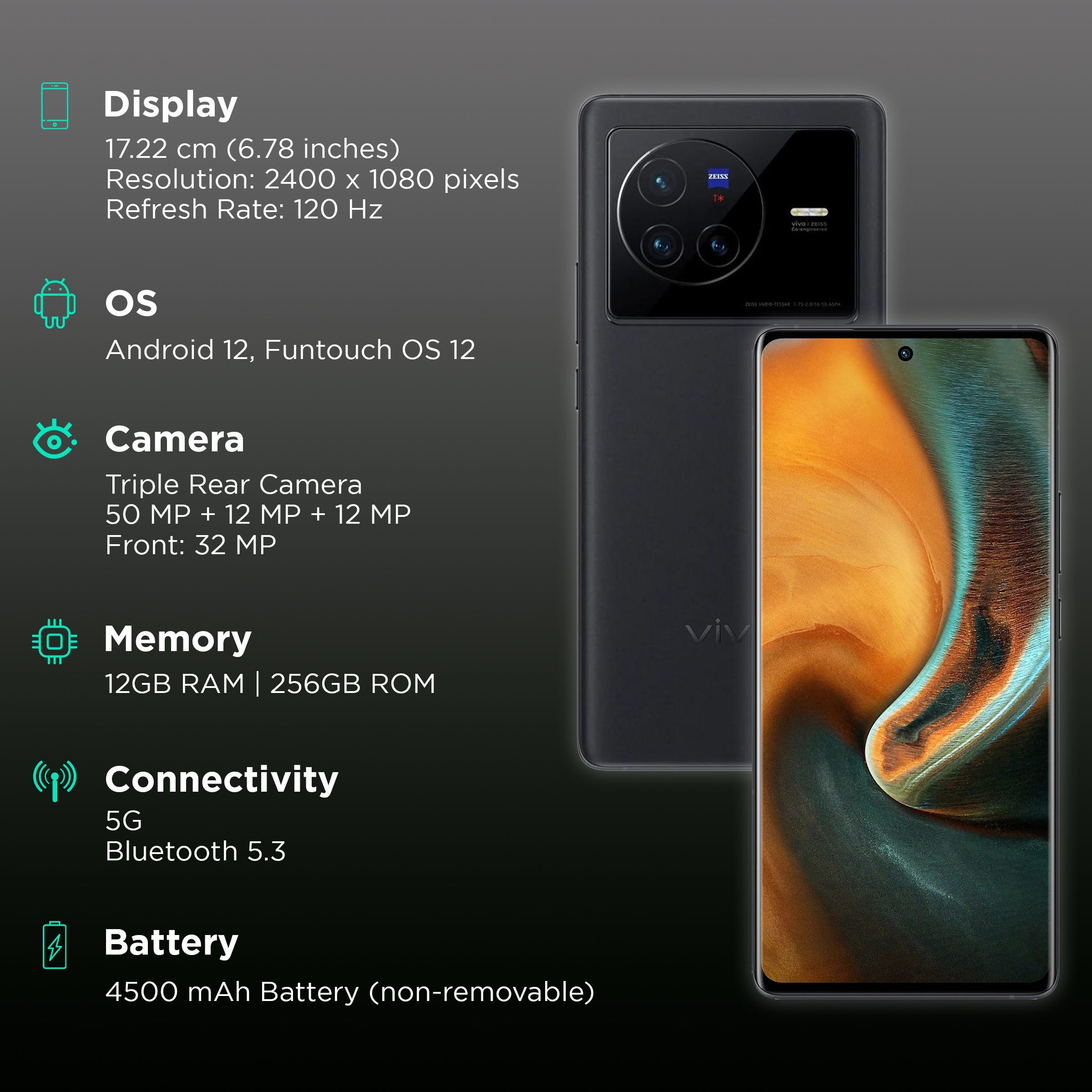 vivo X80 5G (12GB RAM, 256GB, Cosmic Black)_5