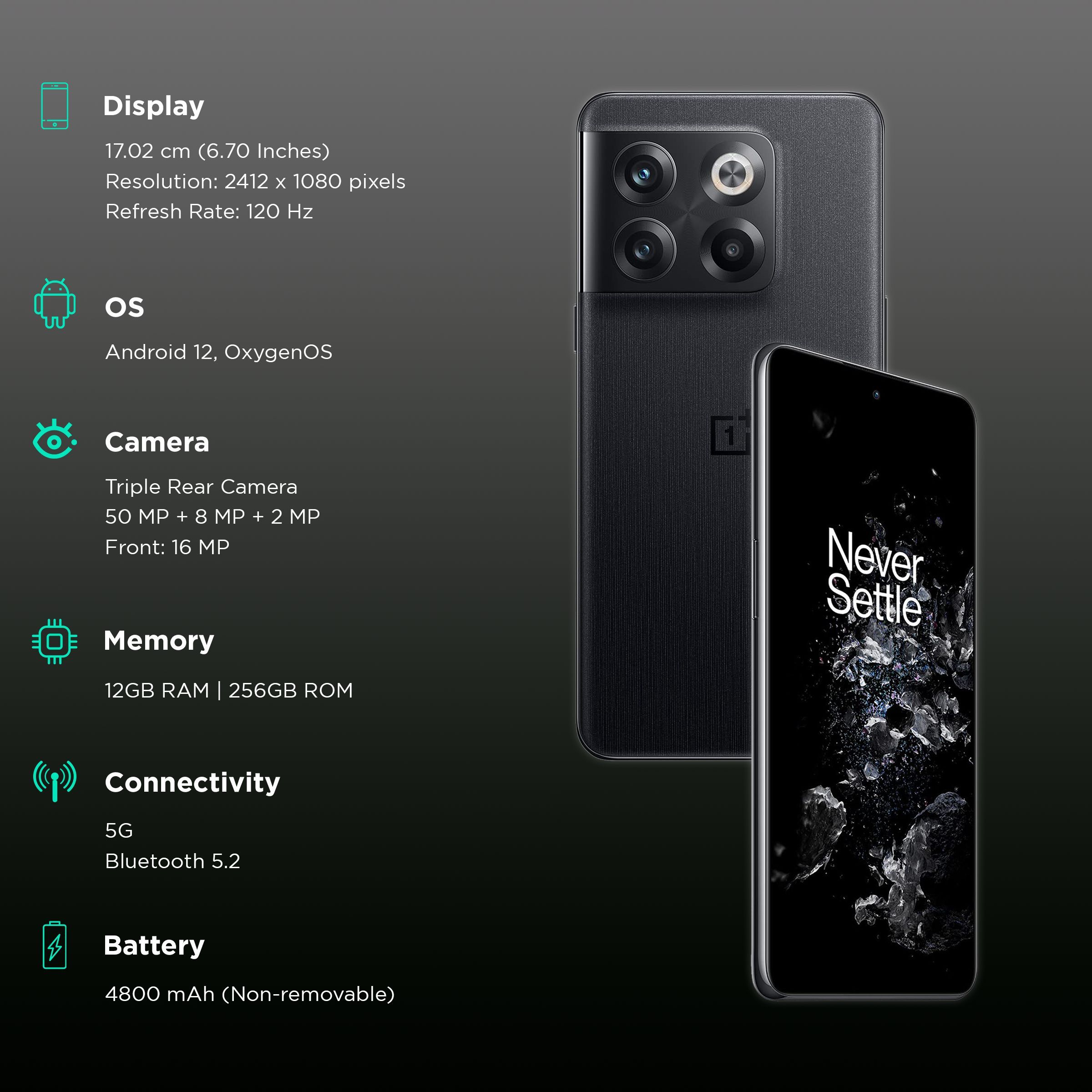 OnePlus 10T 5G (12GB RAM, 256GB, Moonstone Black)_3