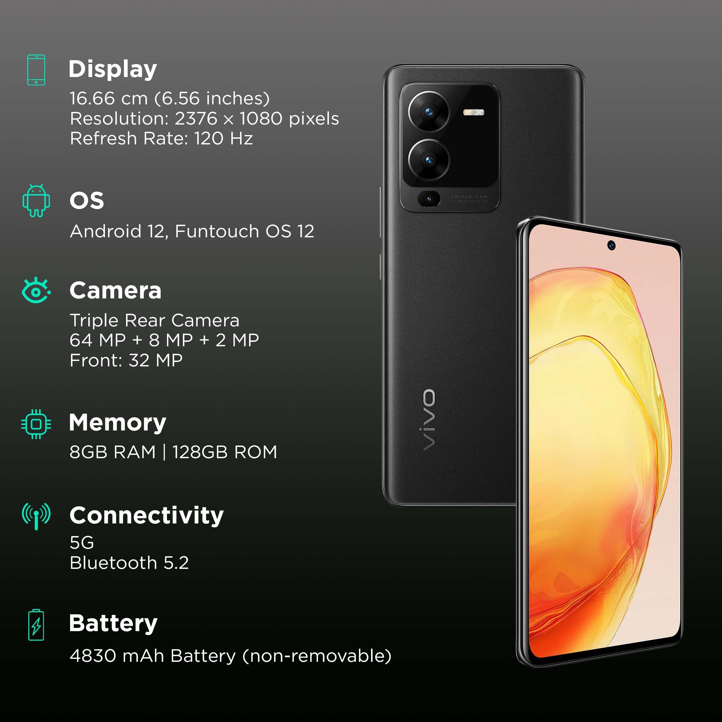 vivo V25 Pro 5G (8GB RAM, 128GB, Pure Black)_3