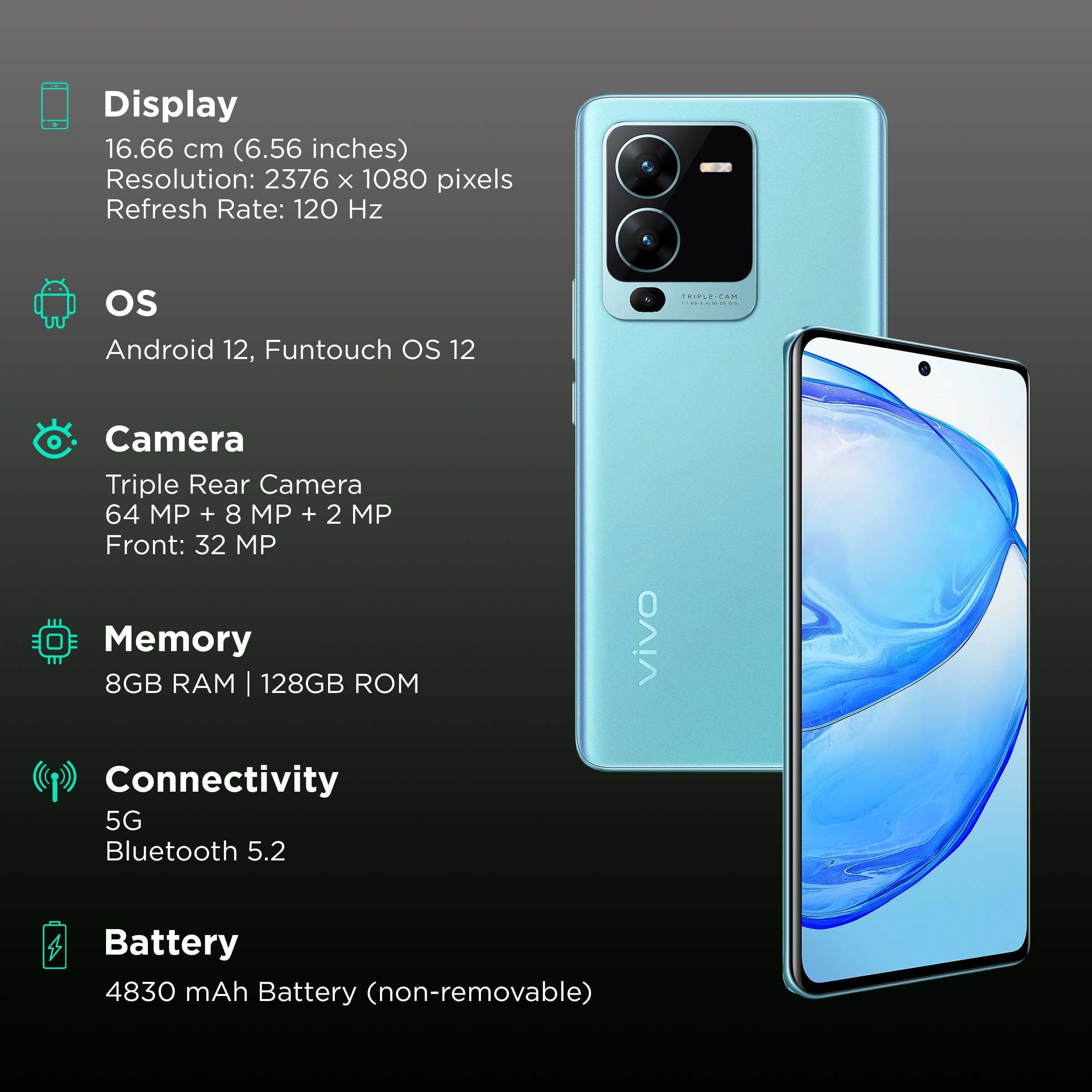 vivo V25 Pro 5G (8GB RAM, 128GB, Sailing Blue) vivo V25 Pro 5G (8GB RAM, 128GB, Sailing Blue)_3