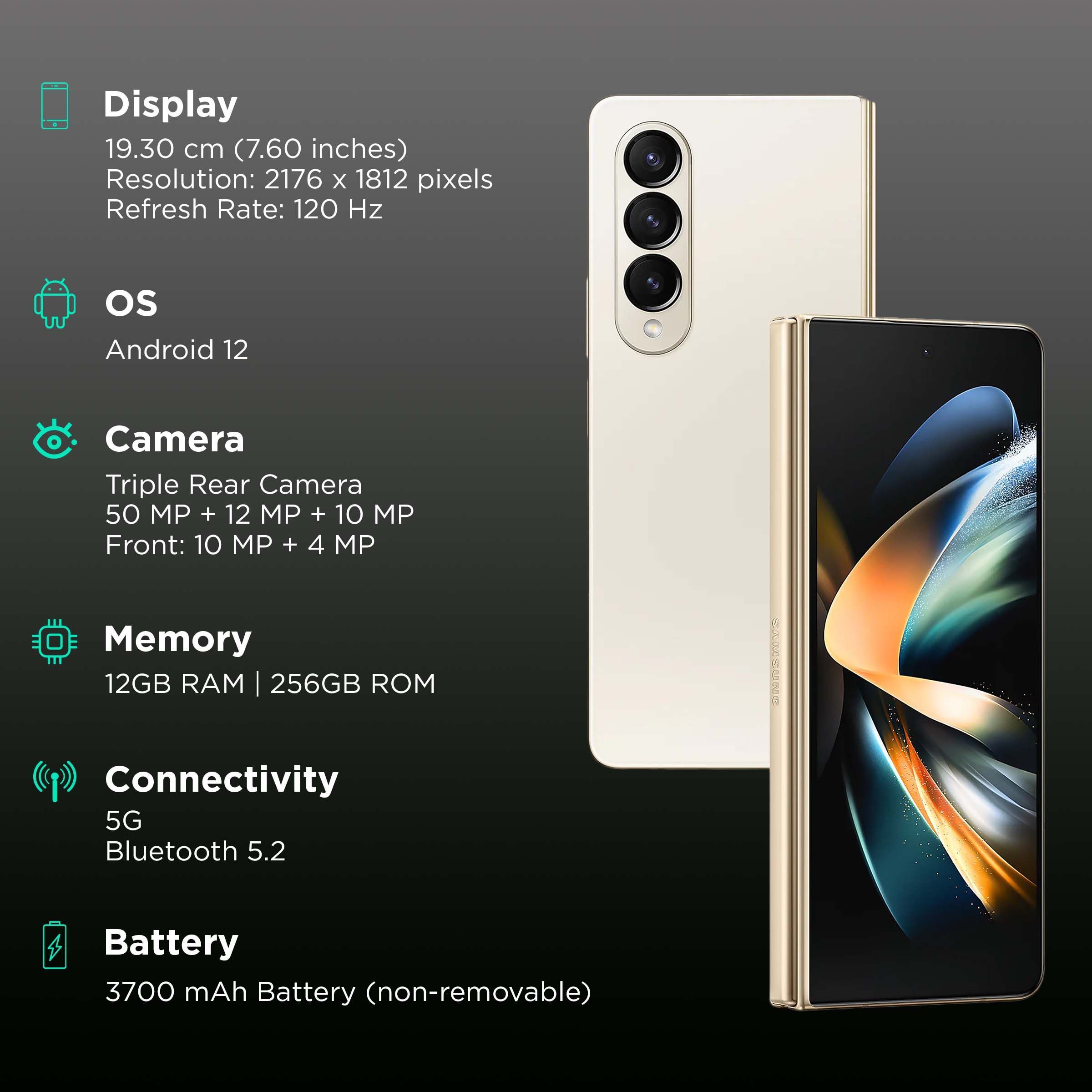 SAMSUNG Galaxy Z Fold4 5G (12GB RAM, 256GB, Beige) SAMSUNG Galaxy Z Fold4 5G (12GB RAM, 256GB, Beige)_3