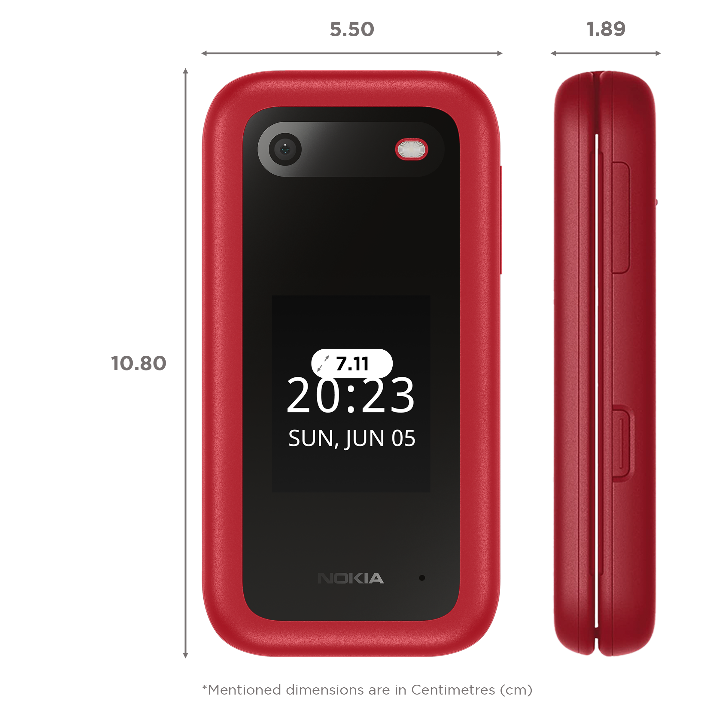 NOKIA 2660 Flip (128MB, Dual SIM, Rear Camera, Red)_2