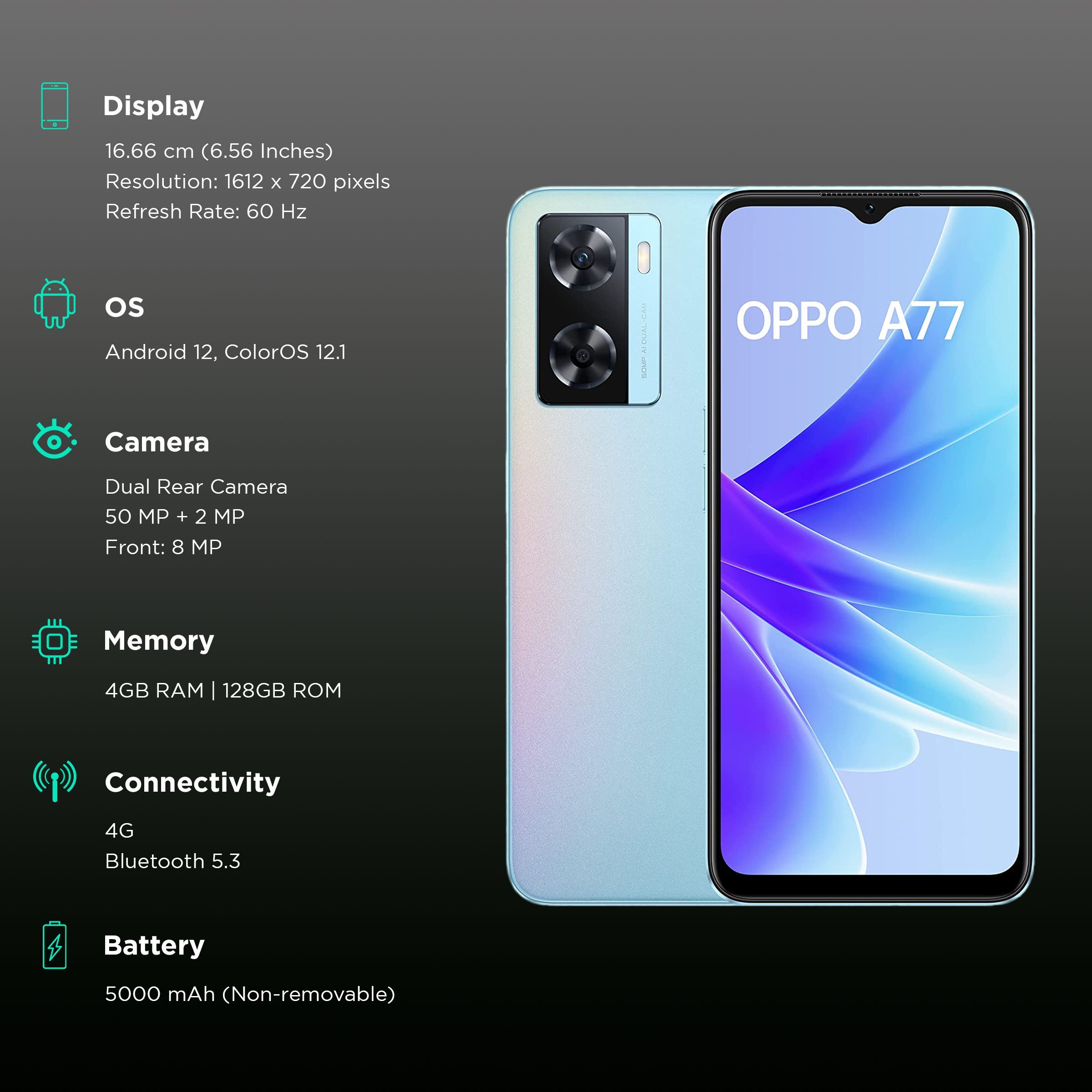 oppo A77 (4GB RAM, 128GB, Sky Blue)_3