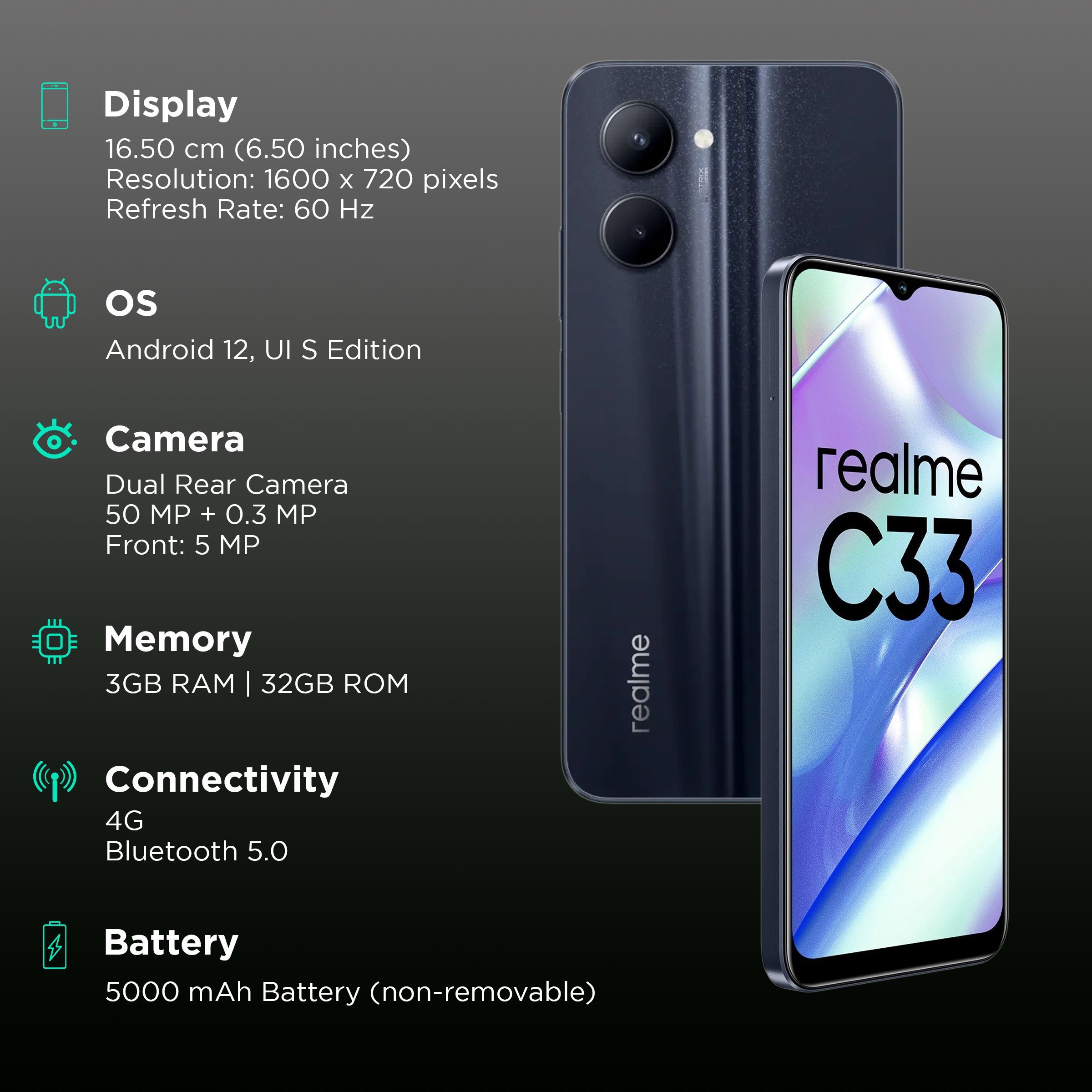 realme C33 (3GB RAM, 32GB, Night Sea) realme C33 (3GB RAM, 32GB, Night Sea)_3