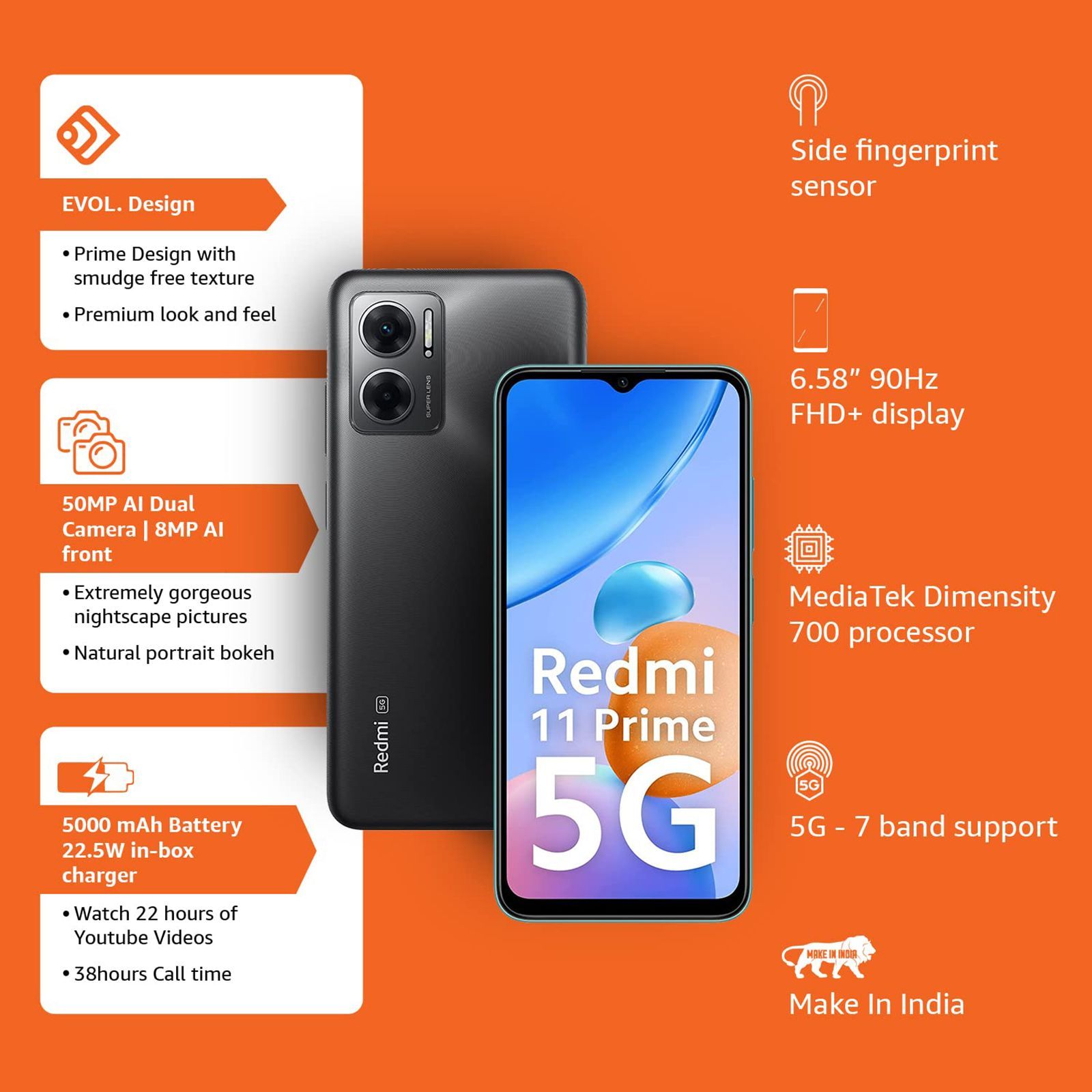 Redmi 11 Prime 5G (4GB RAM, 64GB, Thunder Black) Redmi 11 Prime 5G (4GB RAM, 64GB, Thunder Black)_9