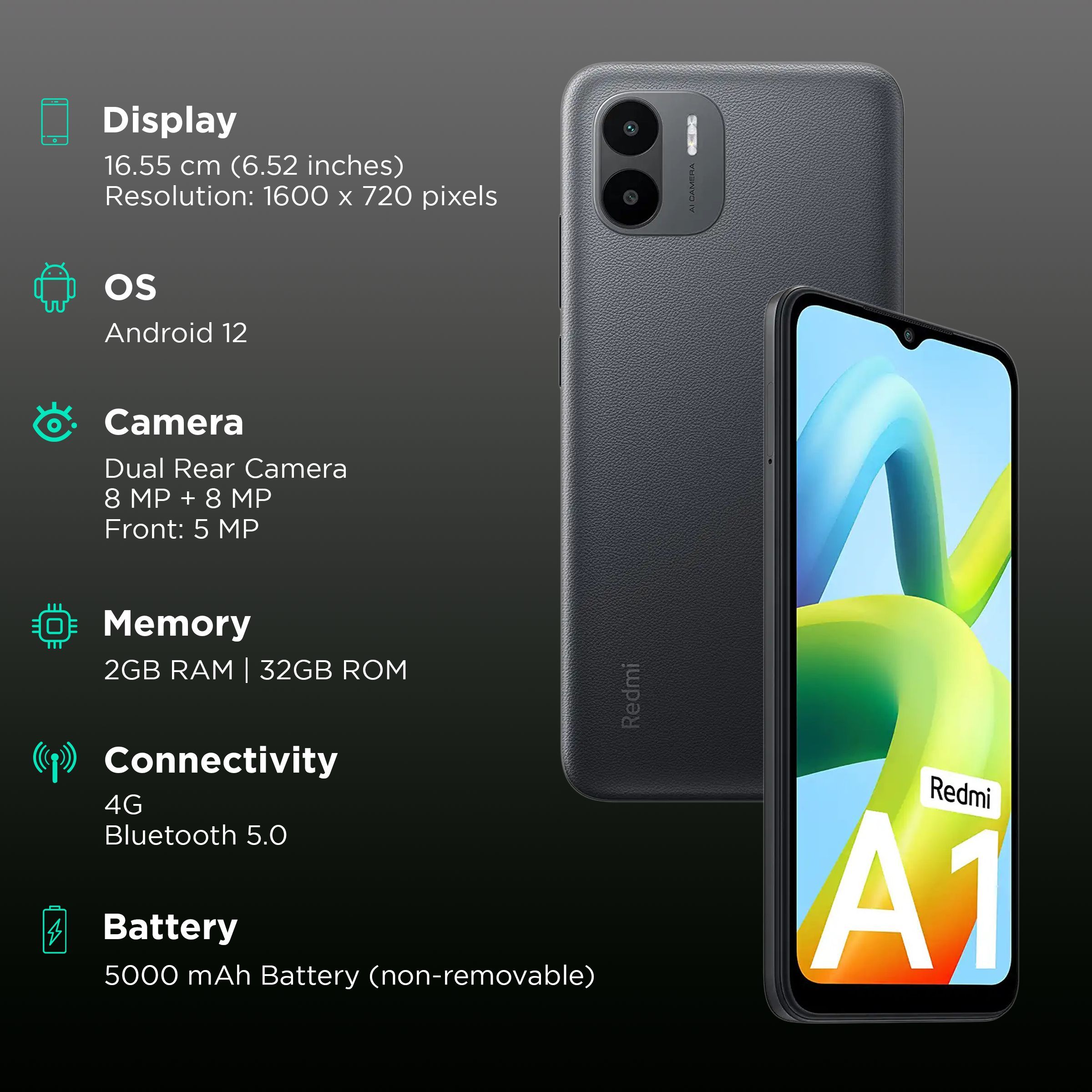 Redmi A1 (2GB RAM, 32GB, Black)_3