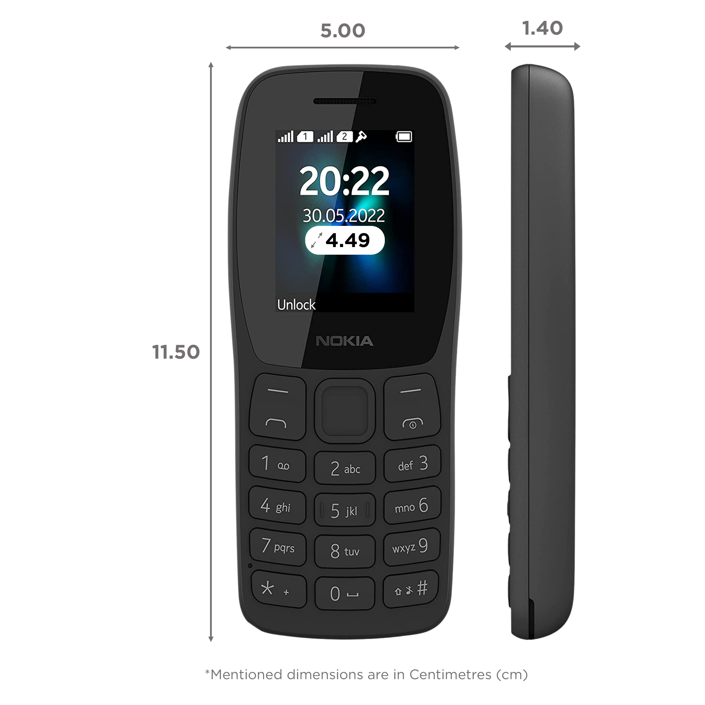 NOKIA 110 (4MB, Dual SIM, Rear Camera, Charcoal) NOKIA 110 (4MB, Dual SIM, Rear Camera, Charcoal)_2