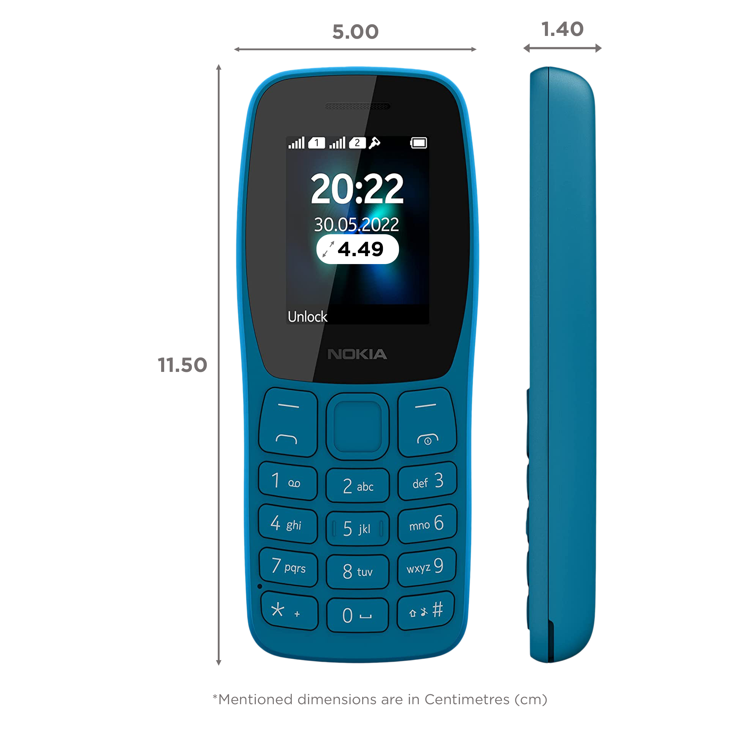 NOKIA 110 (4MB, Dual SIM, Rear Camera, Cyan)_2