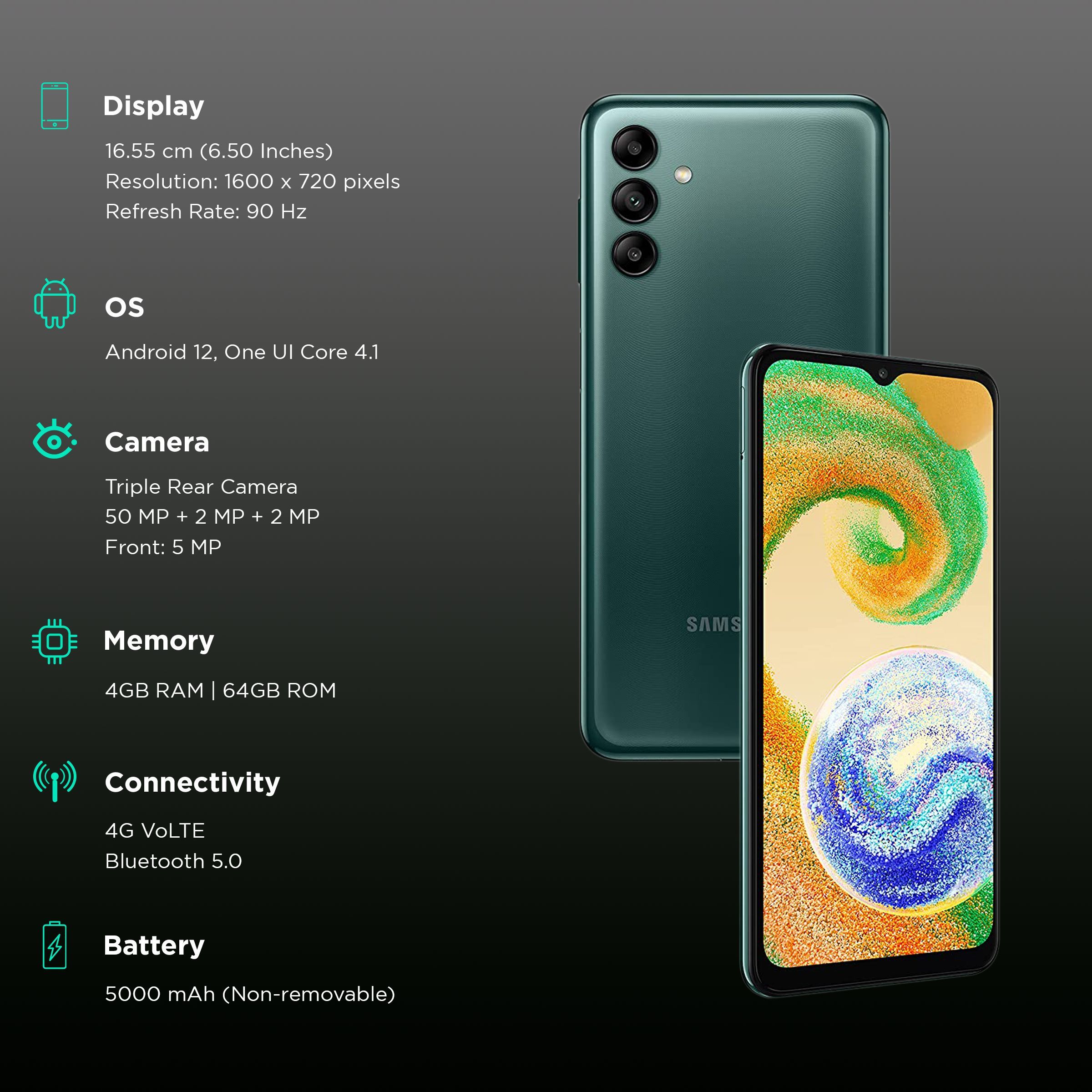 SAMSUNG Galaxy A04s (4GB RAM, 64GB, Green)_3