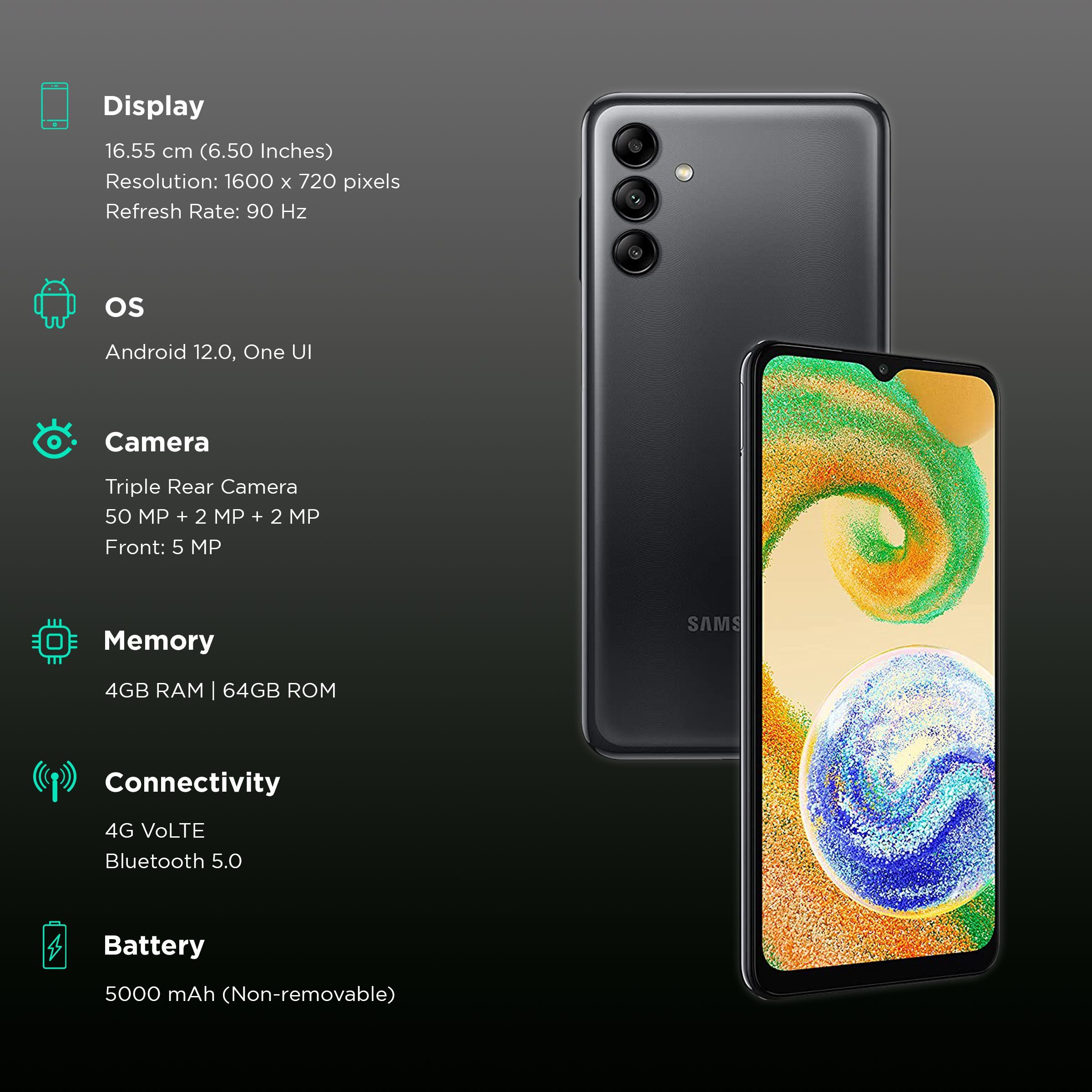 SAMSUNG Galaxy A04s (4GB RAM, 64GB, Black) SAMSUNG Galaxy A04s (4GB RAM, 64GB, Black)_3