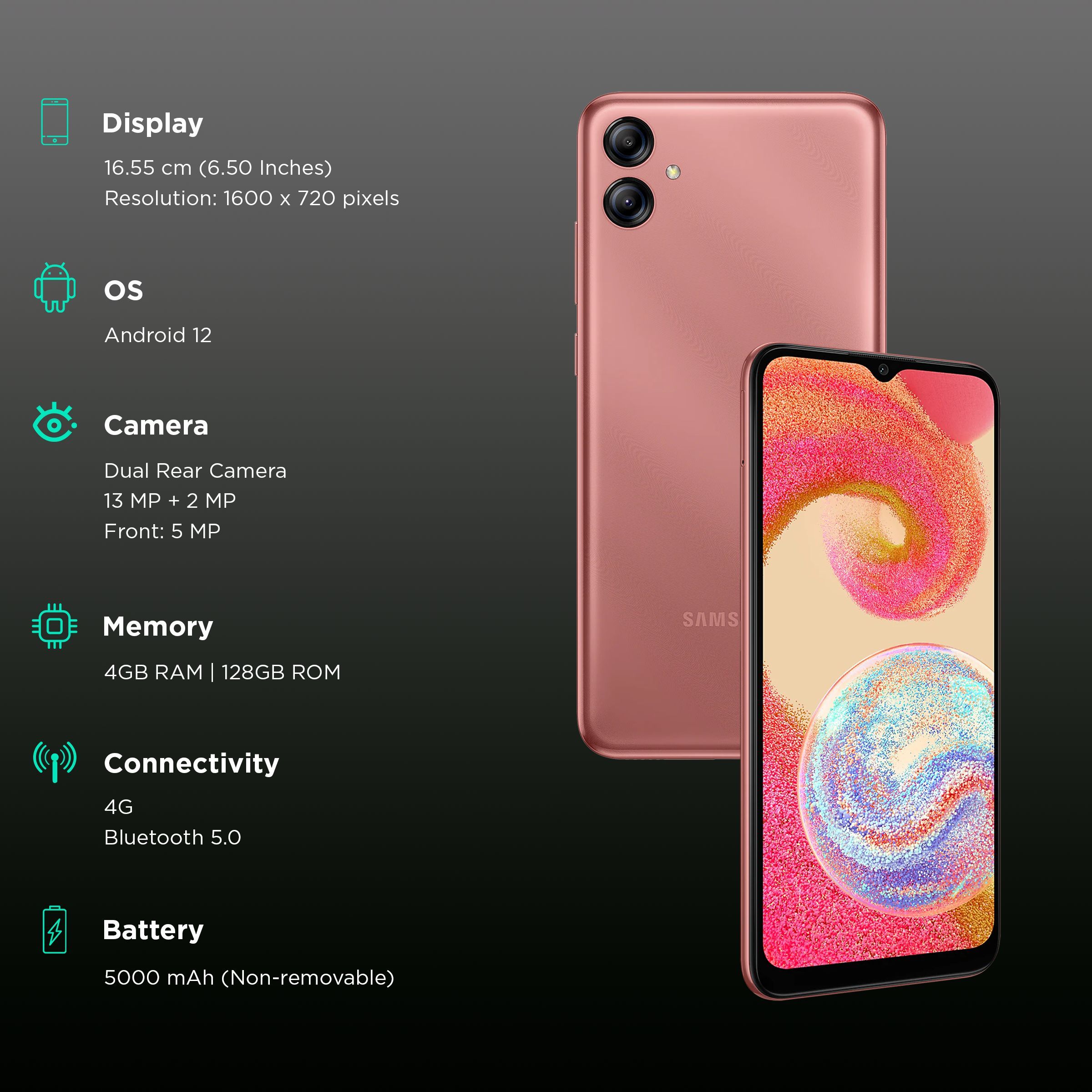 SAMSUNG Galaxy A04e (4GB RAM, 128GB, Copper)_3