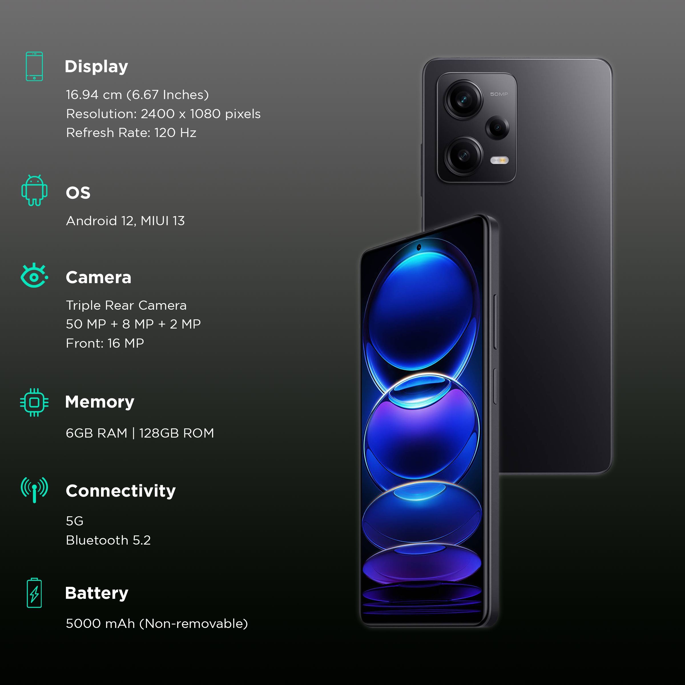 Redmi Note 12 Pro 5G (6GB RAM, 128GB, Onyx Black) Redmi Note 12 Pro 5G (6GB RAM, 128GB, Onyx Black)_3
