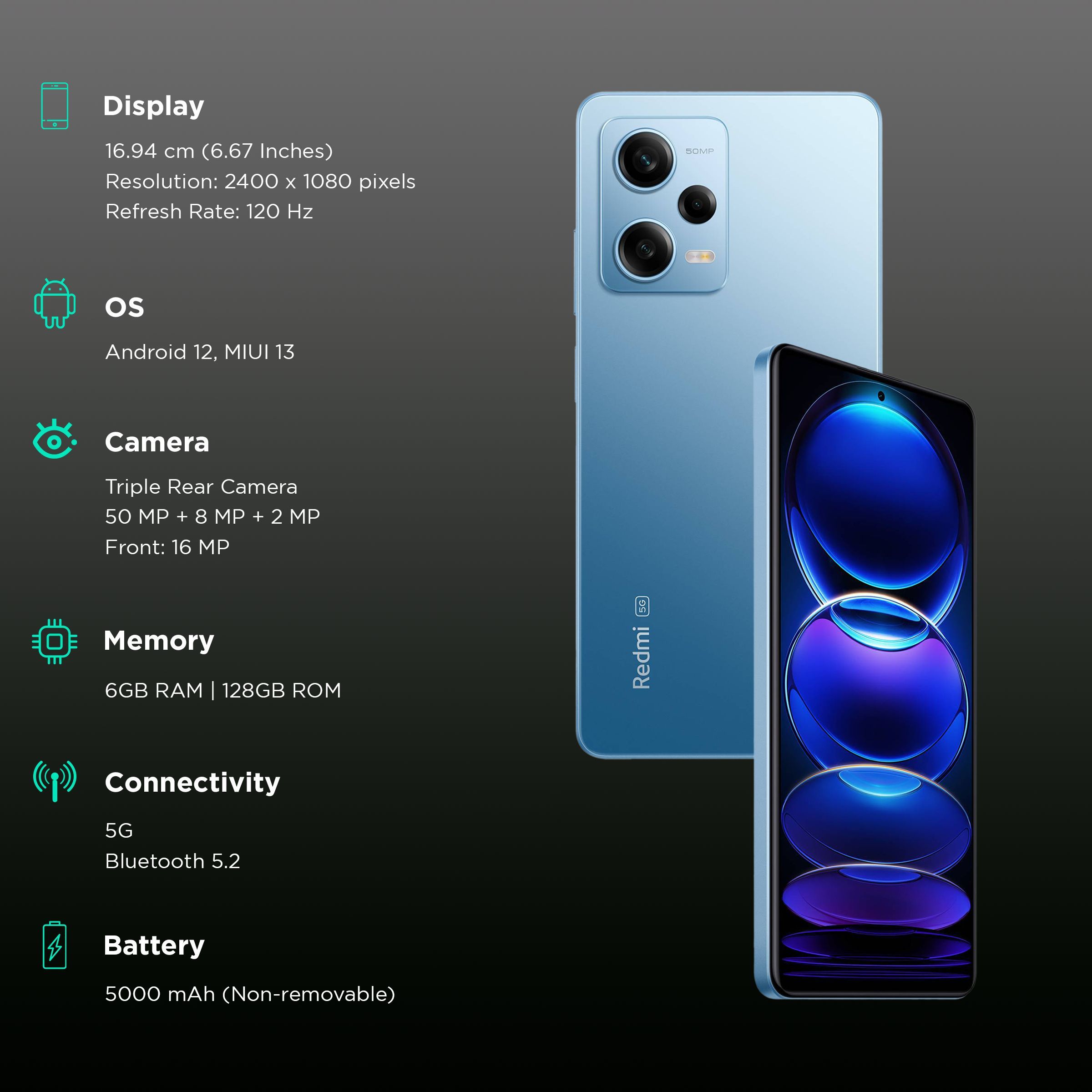 Redmi Note 12 Pro 5G (6GB RAM, 128GB, Frosted Blue) Redmi Note 12 Pro 5G (6GB RAM, 128GB, Frosted Blue)_3