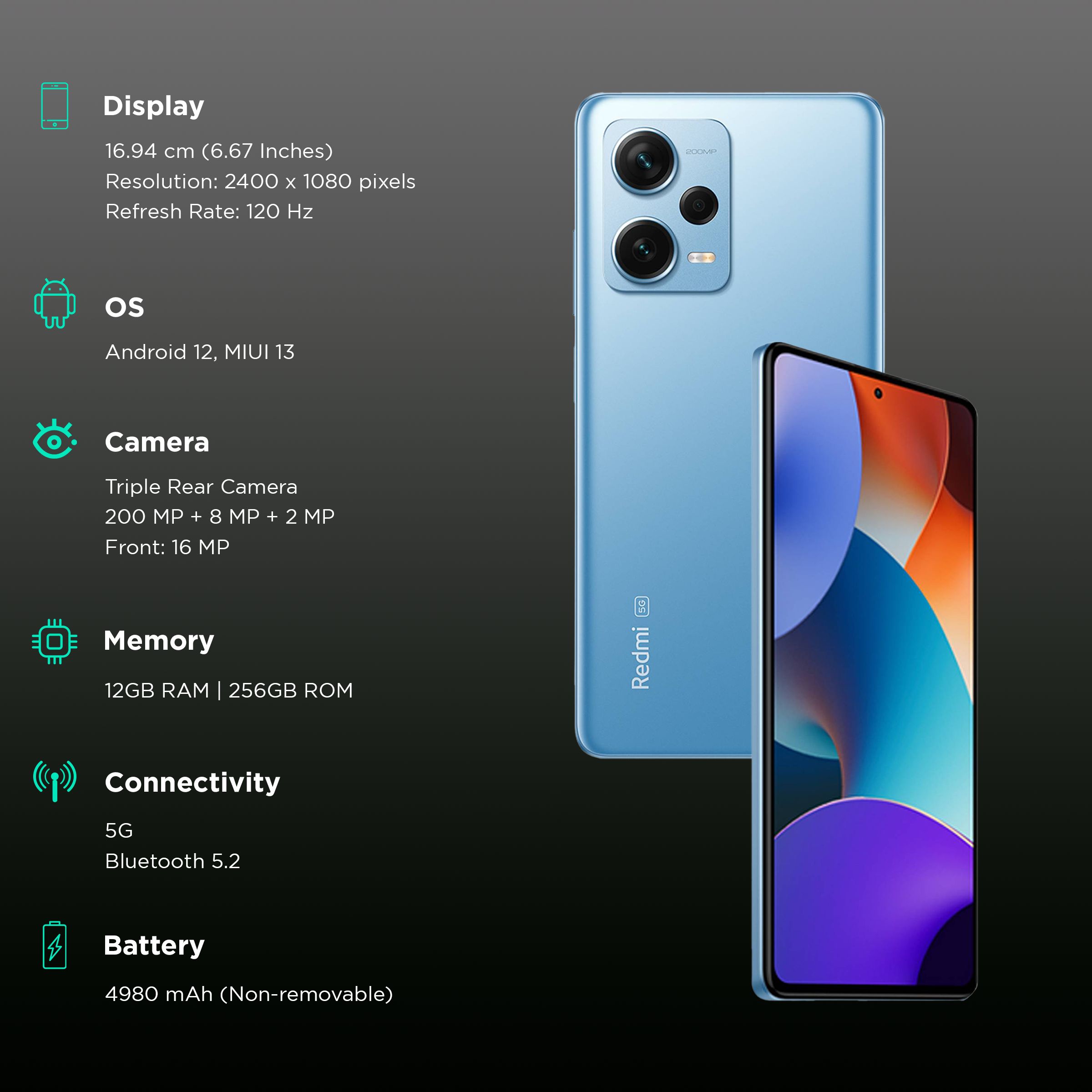 Redmi Note 12 Pro+ 5G (12GB RAM, 256GB, Iceberg Blue) Redmi Note 12 Pro+ 5G (12GB RAM, 256GB, Iceberg Blue)_3
