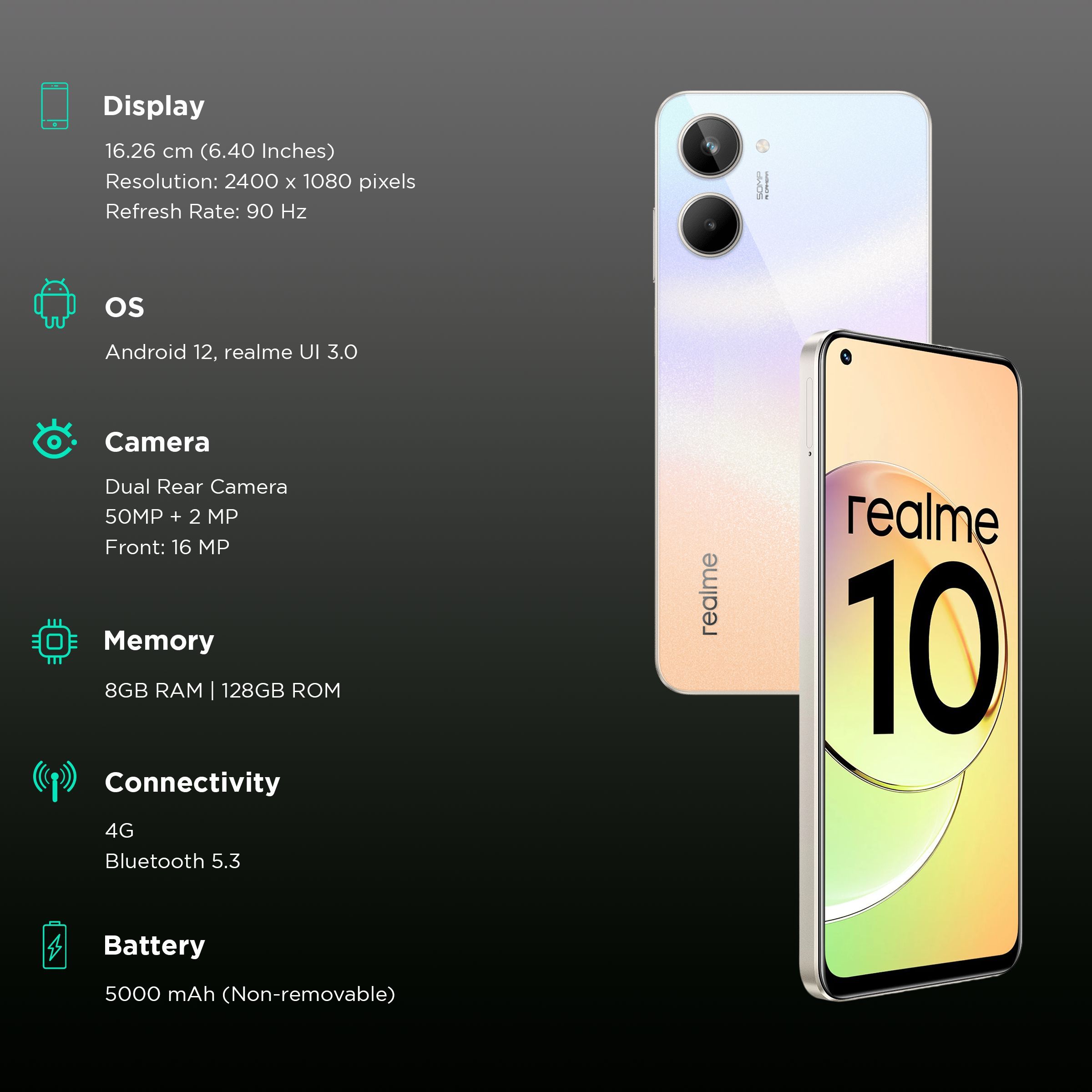 realme 10 (8GB RAM, 128GB, Clash White)_3