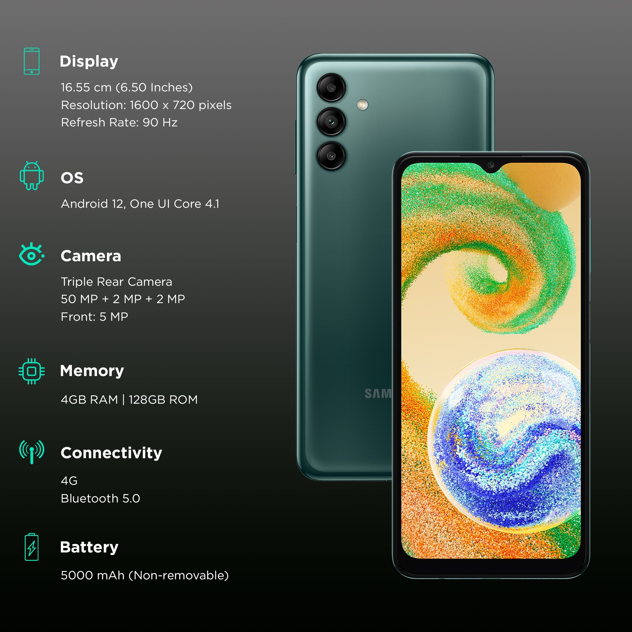 SAMSUNG Galaxy A04s (4GB RAM, 128GB, Green)_3