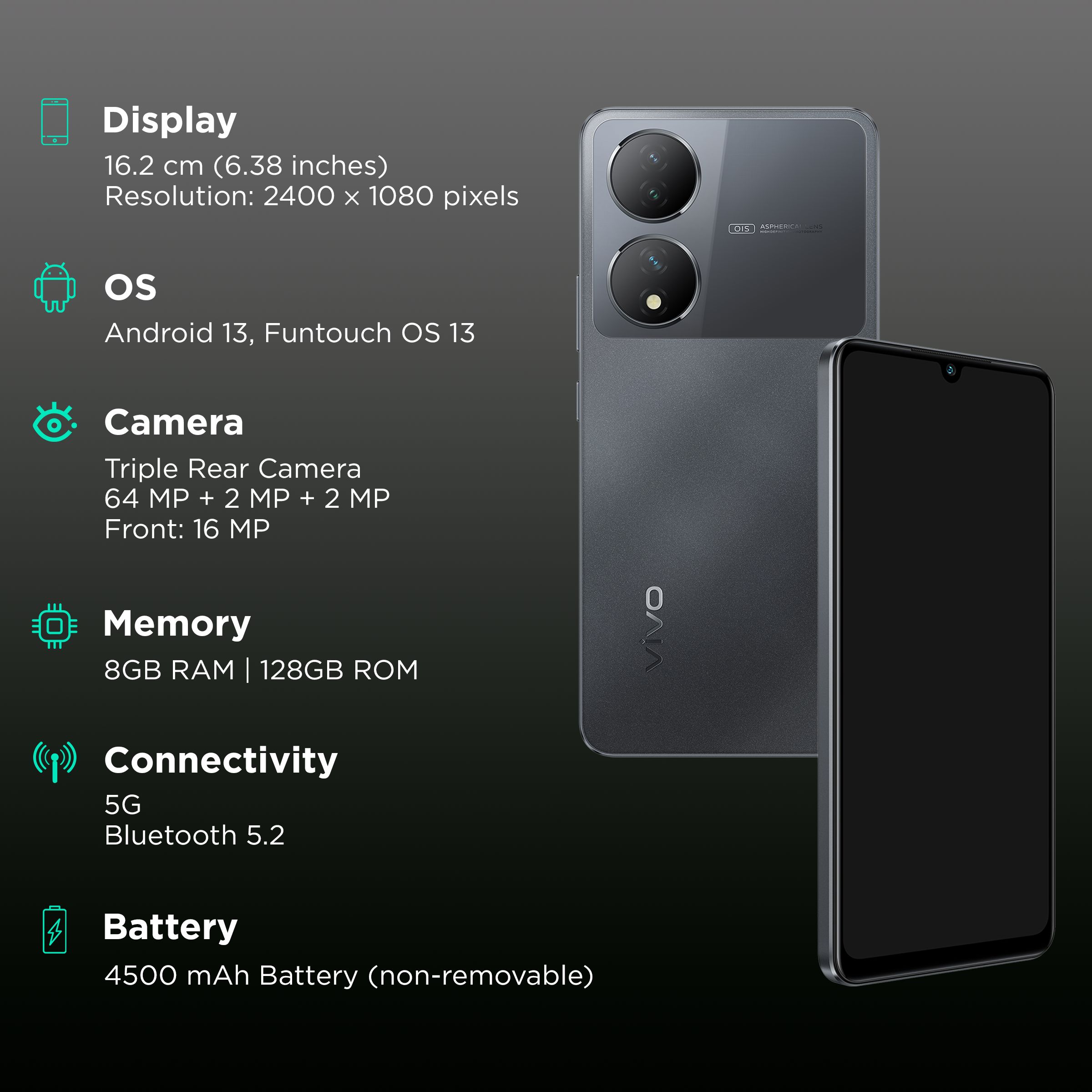 vivo Y100 5G (8GB RAM, 128GB, Metal Black)_3